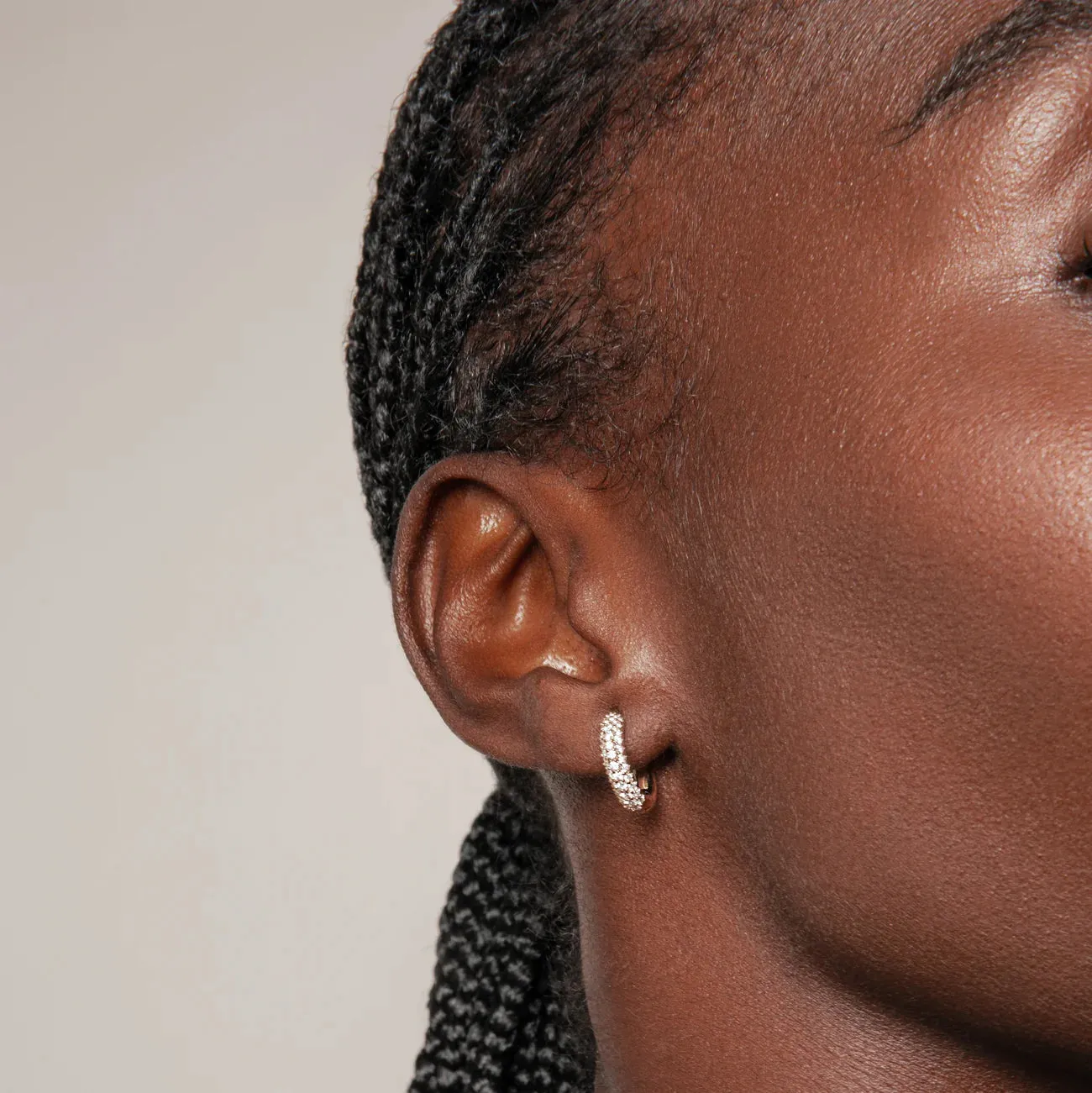 Sunrise Pave Hoop + Free Mini Round Diamond Charms sold by Sophie Ratner product image thumbnail 4