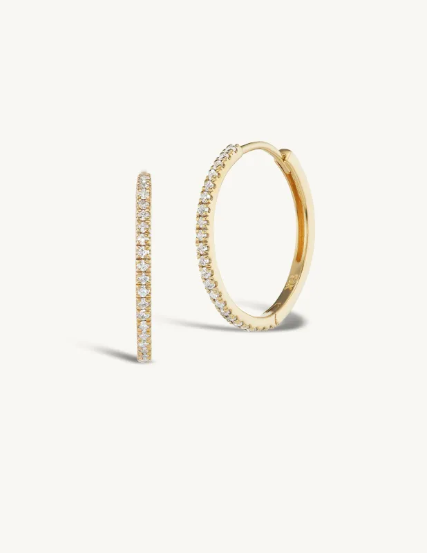 15mm Pave Huggies + Free Mini Round Diamond Charms sold by Sophie Ratner