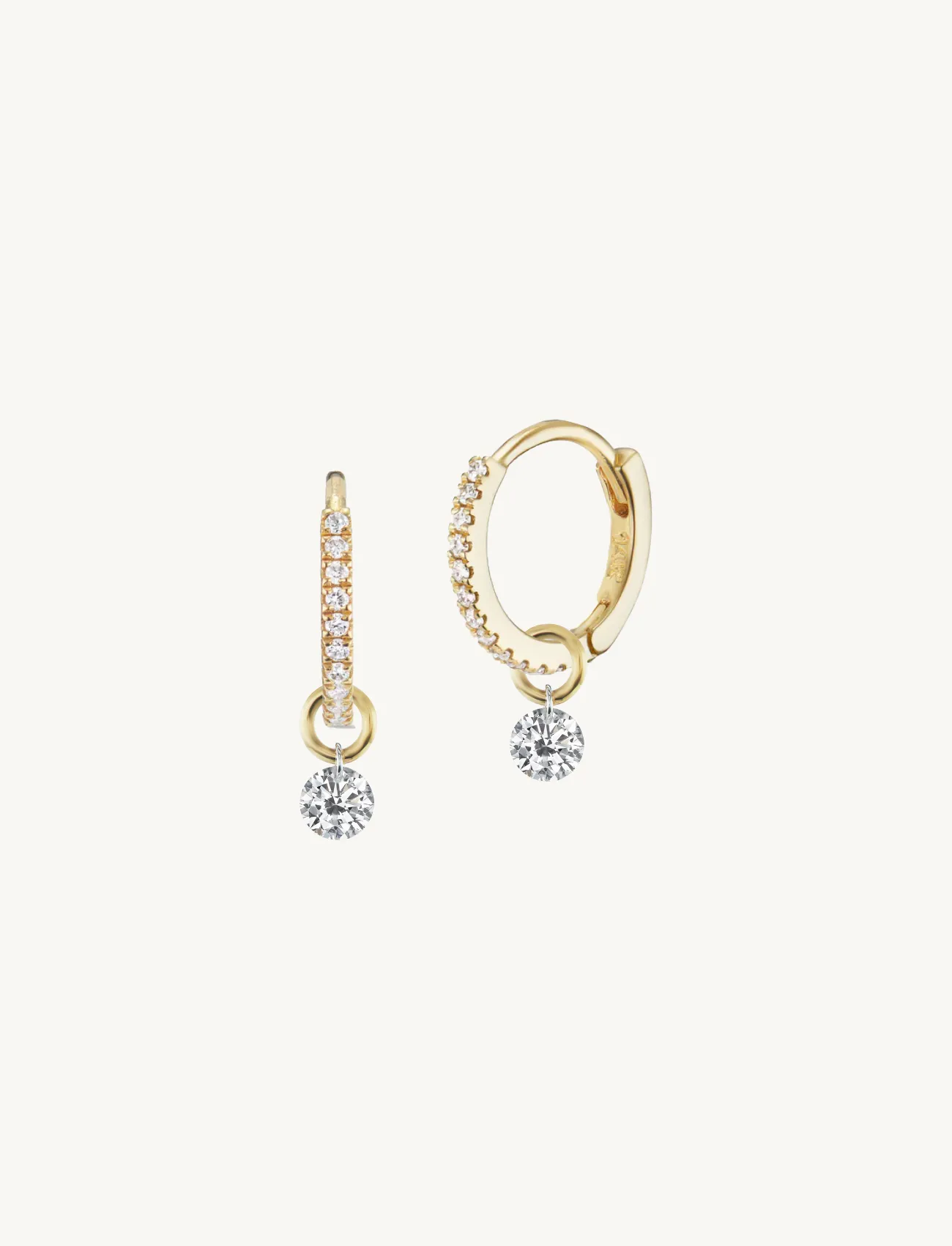 8mm Pave Huggies + Free Mini Round Diamond Charms sold by Sophie Ratner product image thumbnail 2