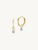 8mm Gold Huggies + Free Mini Round Diamond Charms sold by Sophie Ratner