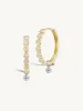 15mm Diamond Bezel Hoops + Free Mini Round Diamond Charms sold by Sophie Ratner
