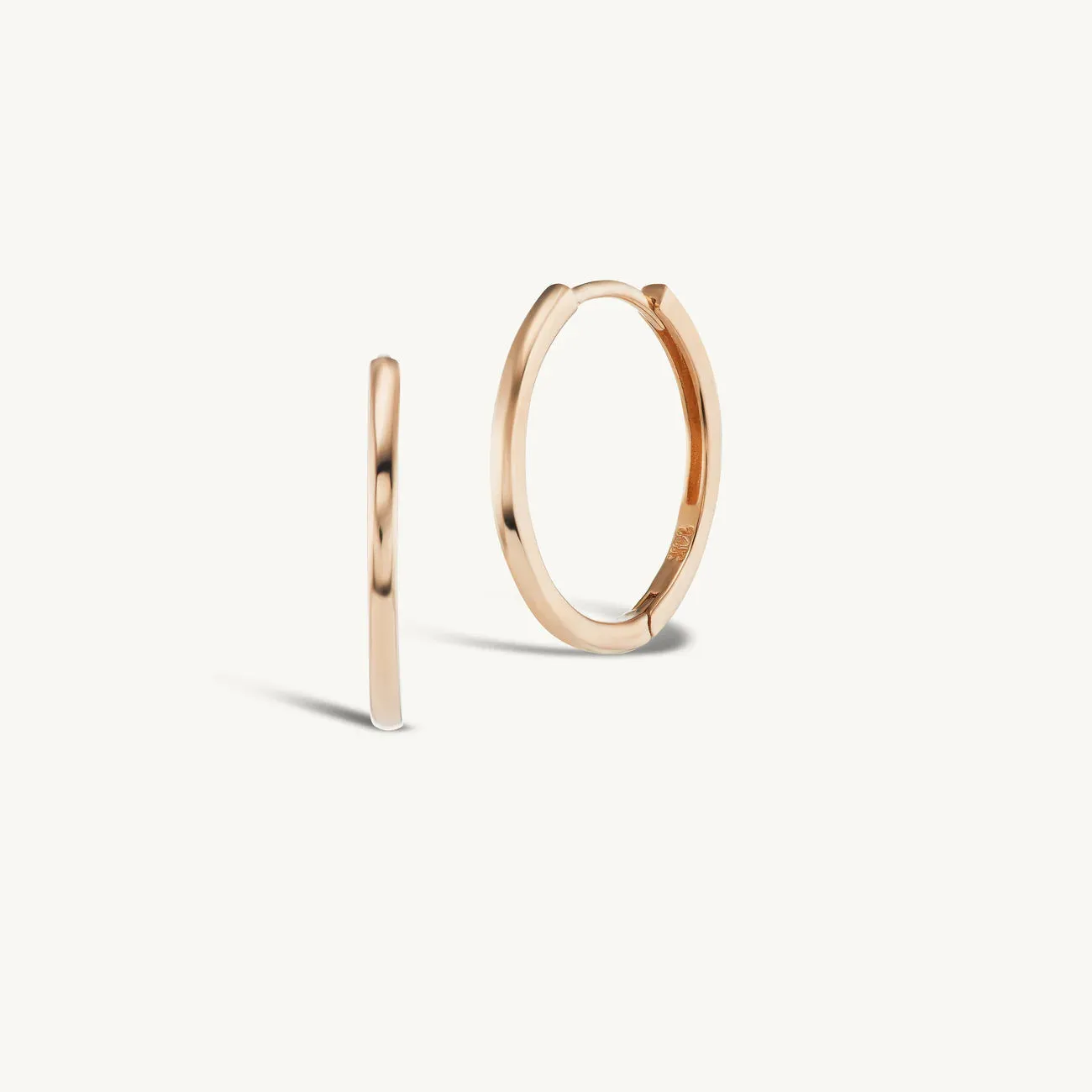 15mm Gold Huggies + Free Mini Round Pierced Diamond Charms sold by Sophie Ratner product image thumbnail 5