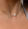Pierced Pear Five Diamond Necklace sold by Sophie Ratner