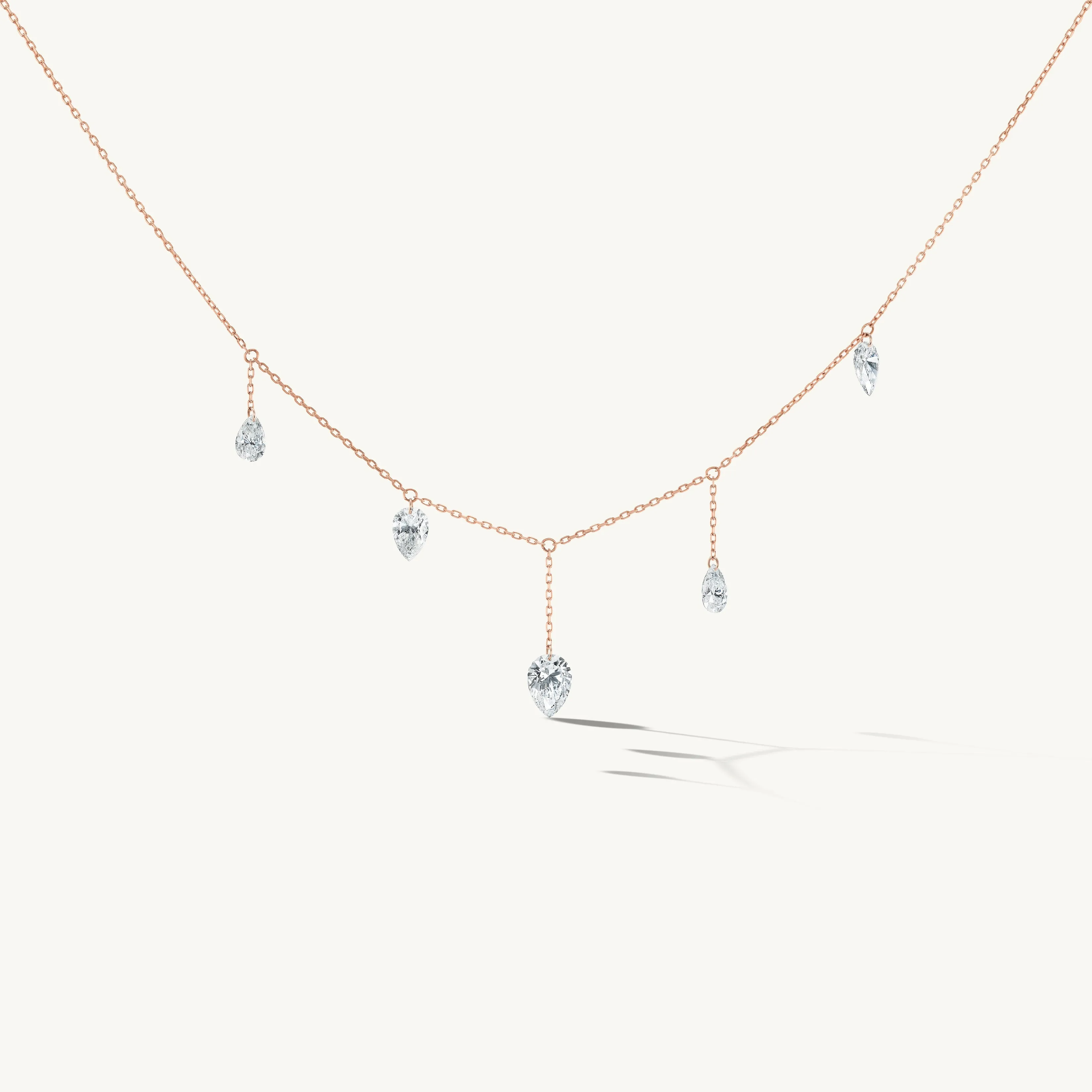 Pierced Pear Five Diamond Necklace sold by Sophie Ratner product image thumbnail 5