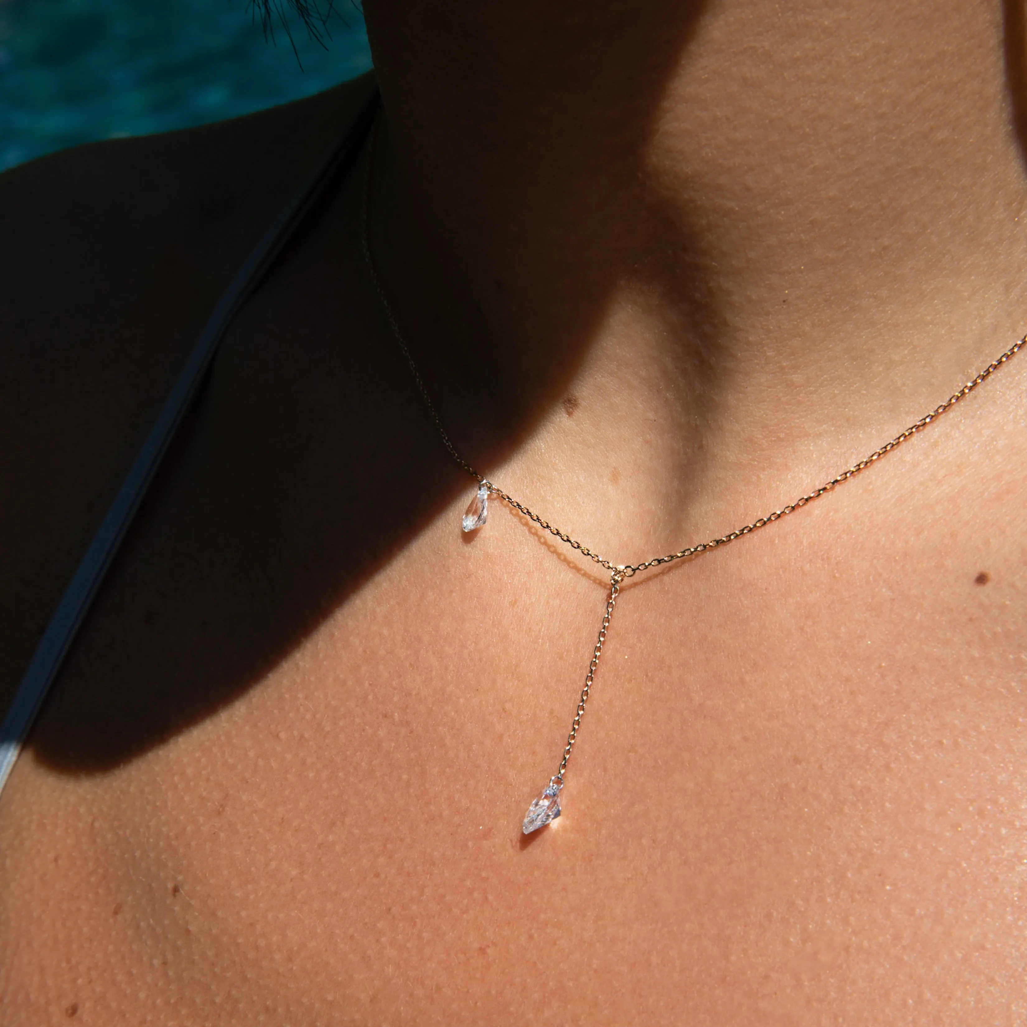 Duo Pierced Pear Diamond Necklace sold by Sophie Ratner product image thumbnail 2