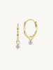 12mm Gold Huggies + Free Mini Diamond Charms sold by Sophie Ratner