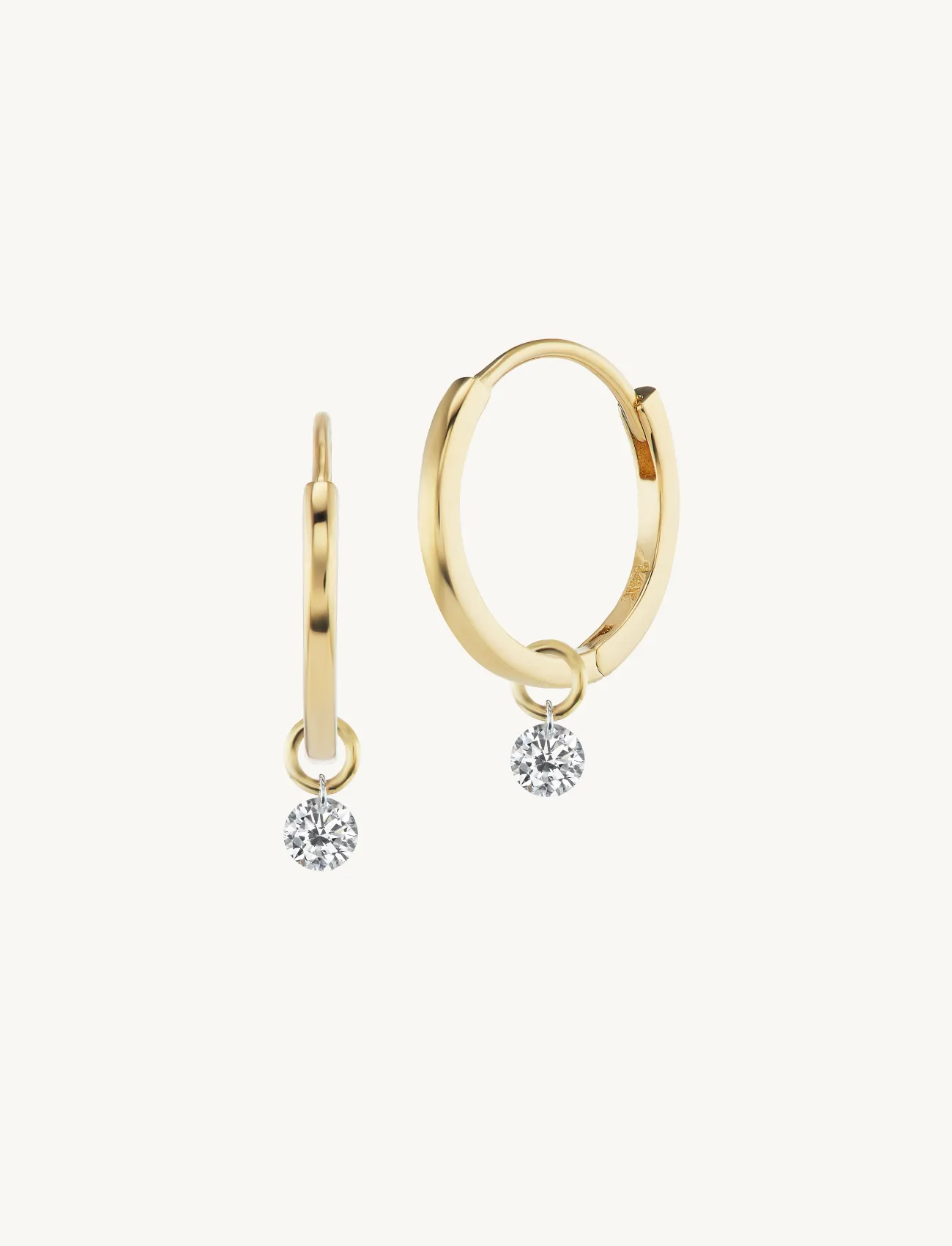 12mm Gold Huggies + Free Mini Diamond Charms sold by Sophie Ratner product image thumbnail 2