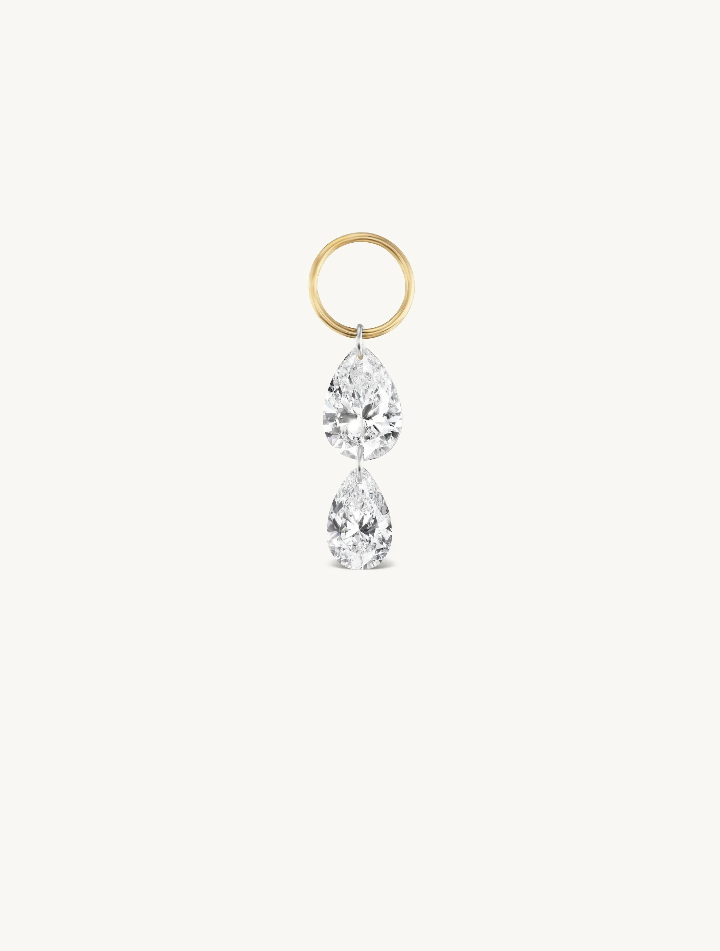 Double Pear Pierced Diamond Charm for Huggies sold by Sophie Ratner