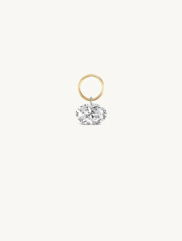 Large Oval Pierced Diamond Charm for Huggies sold by Sophie Ratner