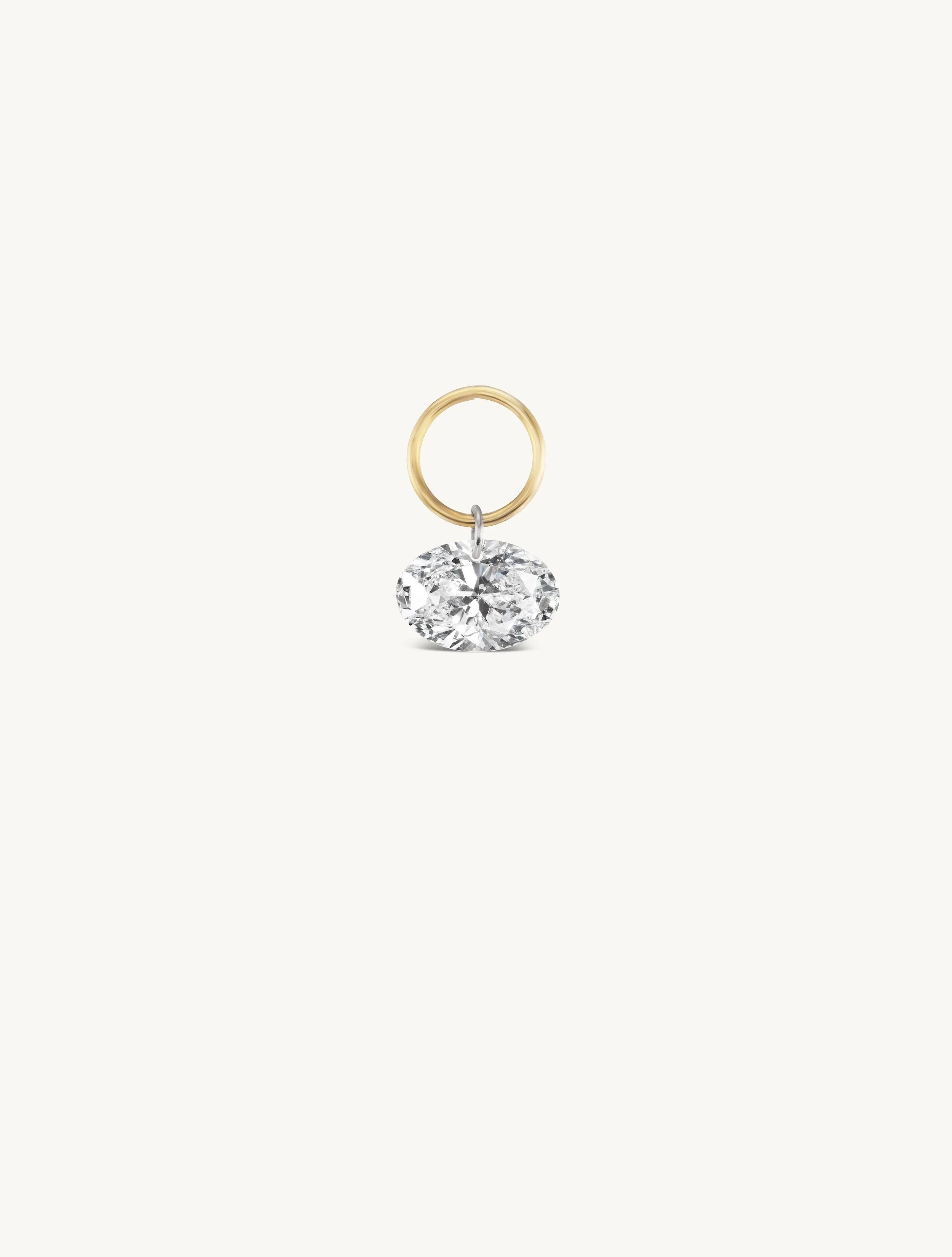 Large Oval Pierced Diamond Charm for Huggies sold by Sophie Ratner