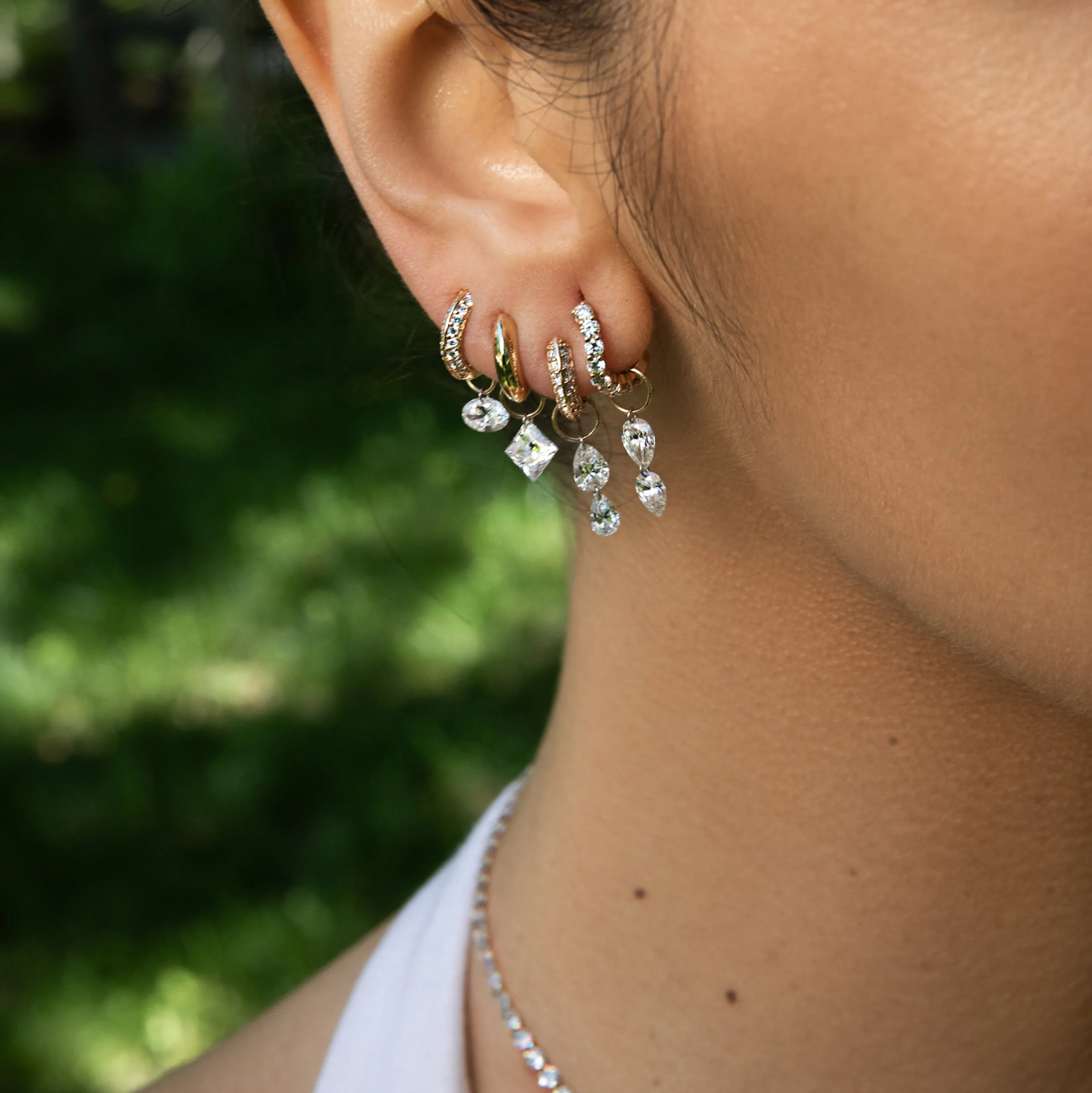 Large Princess Pierced Diamond Charm for Huggies sold by Sophie Ratner product image thumbnail 3