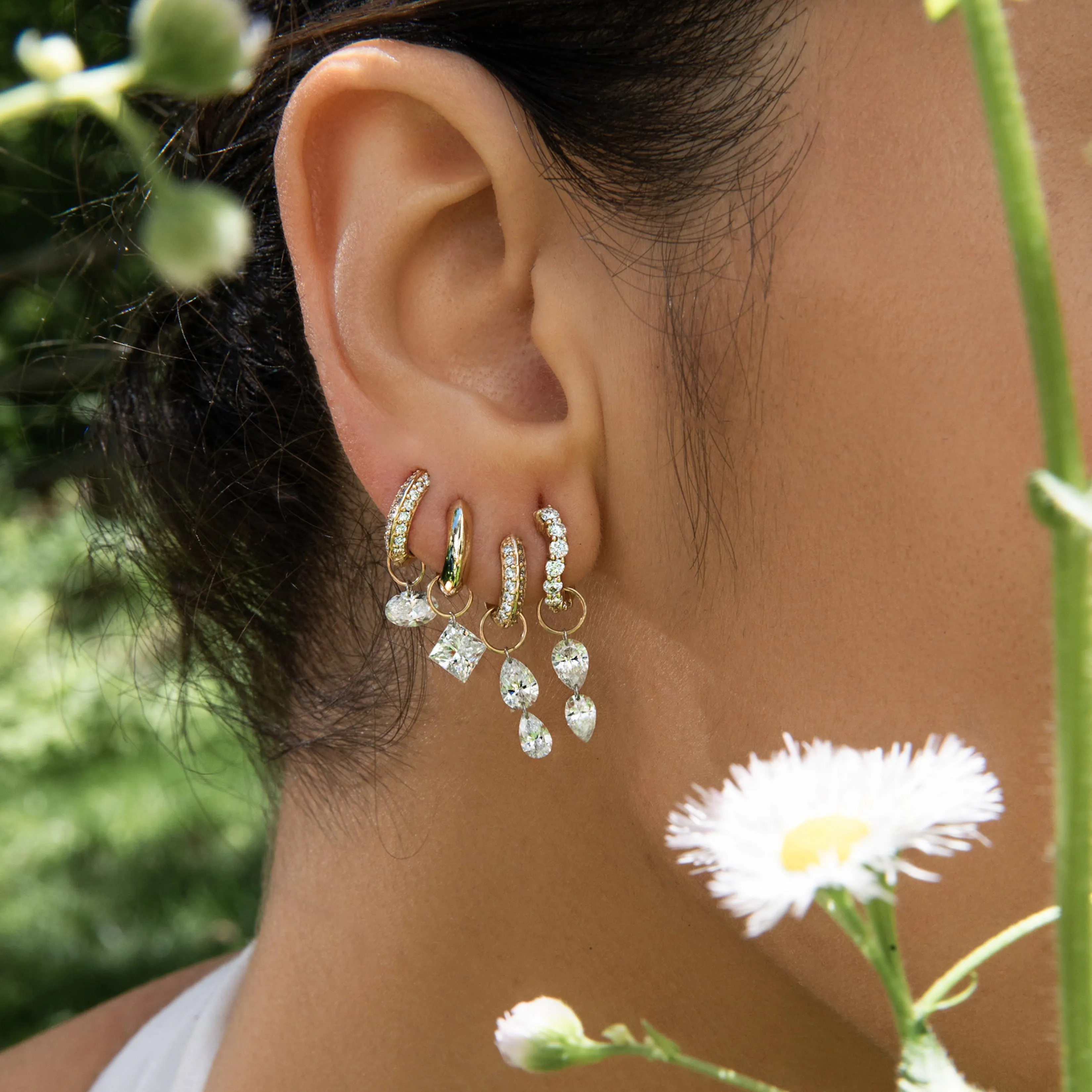 Large Princess Pierced Diamond Charm for Huggies sold by Sophie Ratner product image thumbnail 4