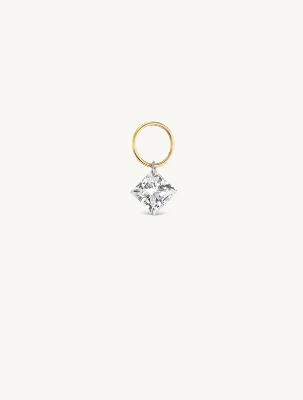Small Princess Pierced Diamond Charm for Huggies sold by Sophie Ratner