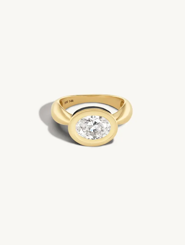 SRJ x ZM Oval Diamond and Enamel Ring sold by Sophie Ratner