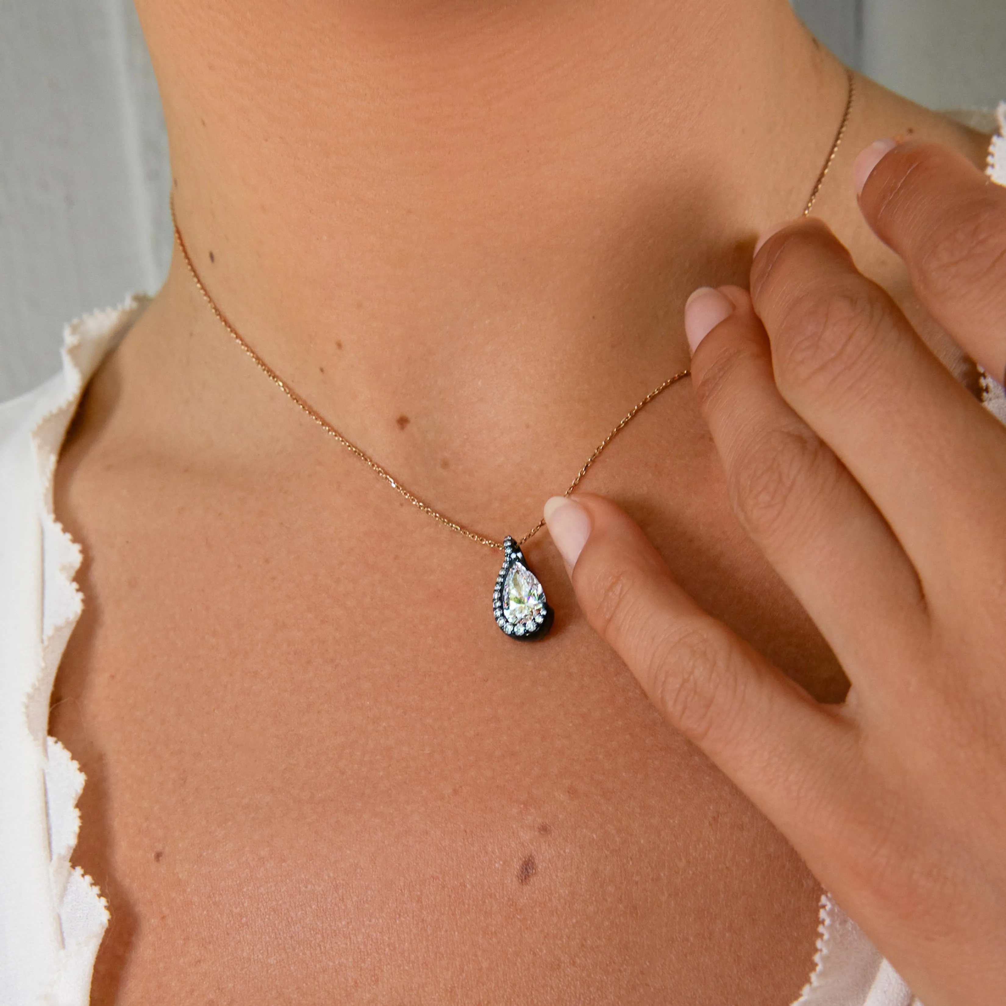 Patina Droplet Pendant + Free Chain Necklace sold by Sophie Ratner product image thumbnail 3