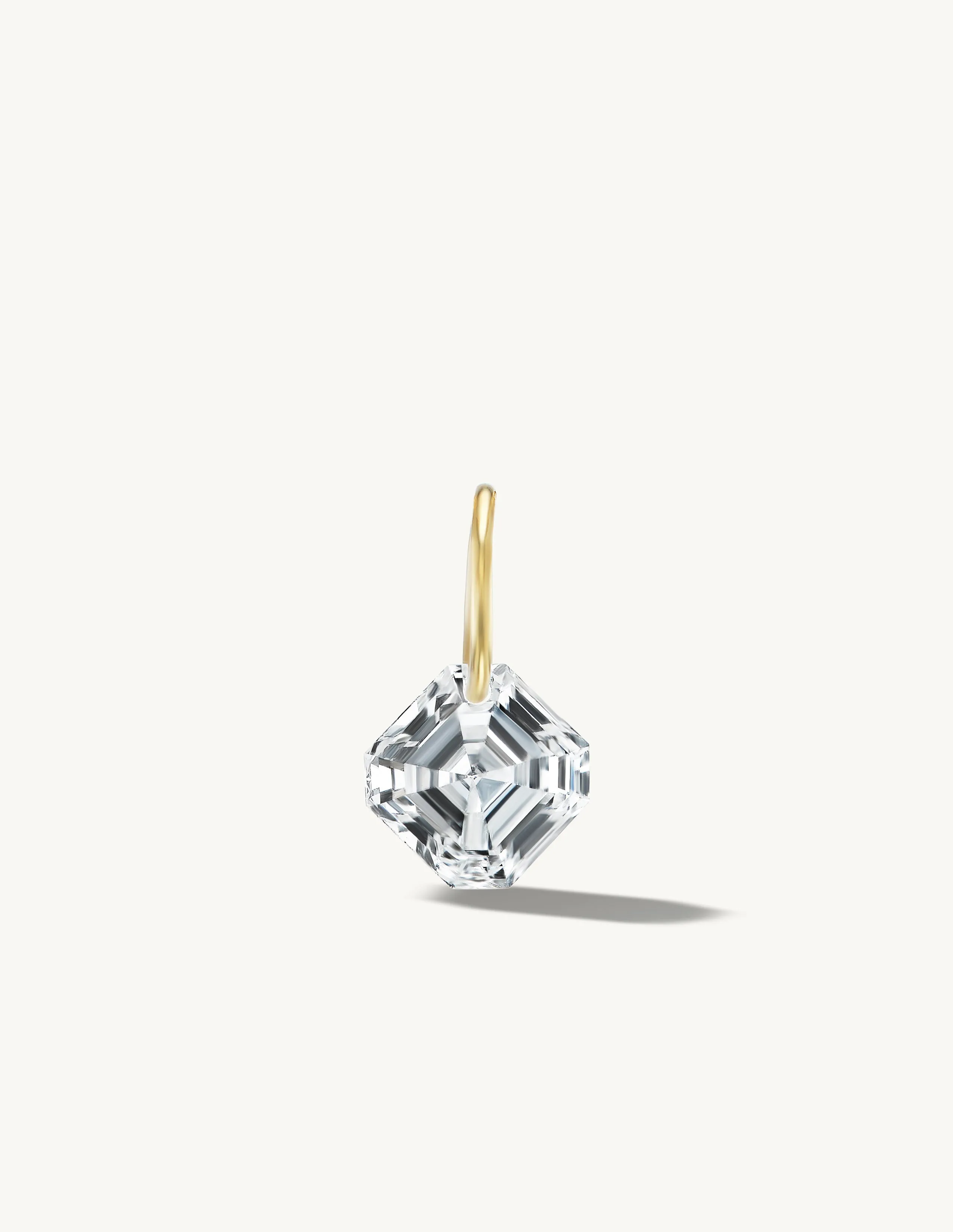XL Asscher Pierced Diamond Charm + Free Chain Necklace sold by Sophie Ratner