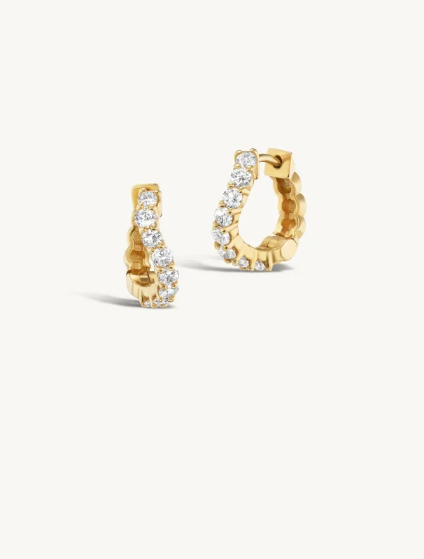 Double Prong Wave Hoop + Free Mini Round Diamond Charms sold by Sophie Ratner