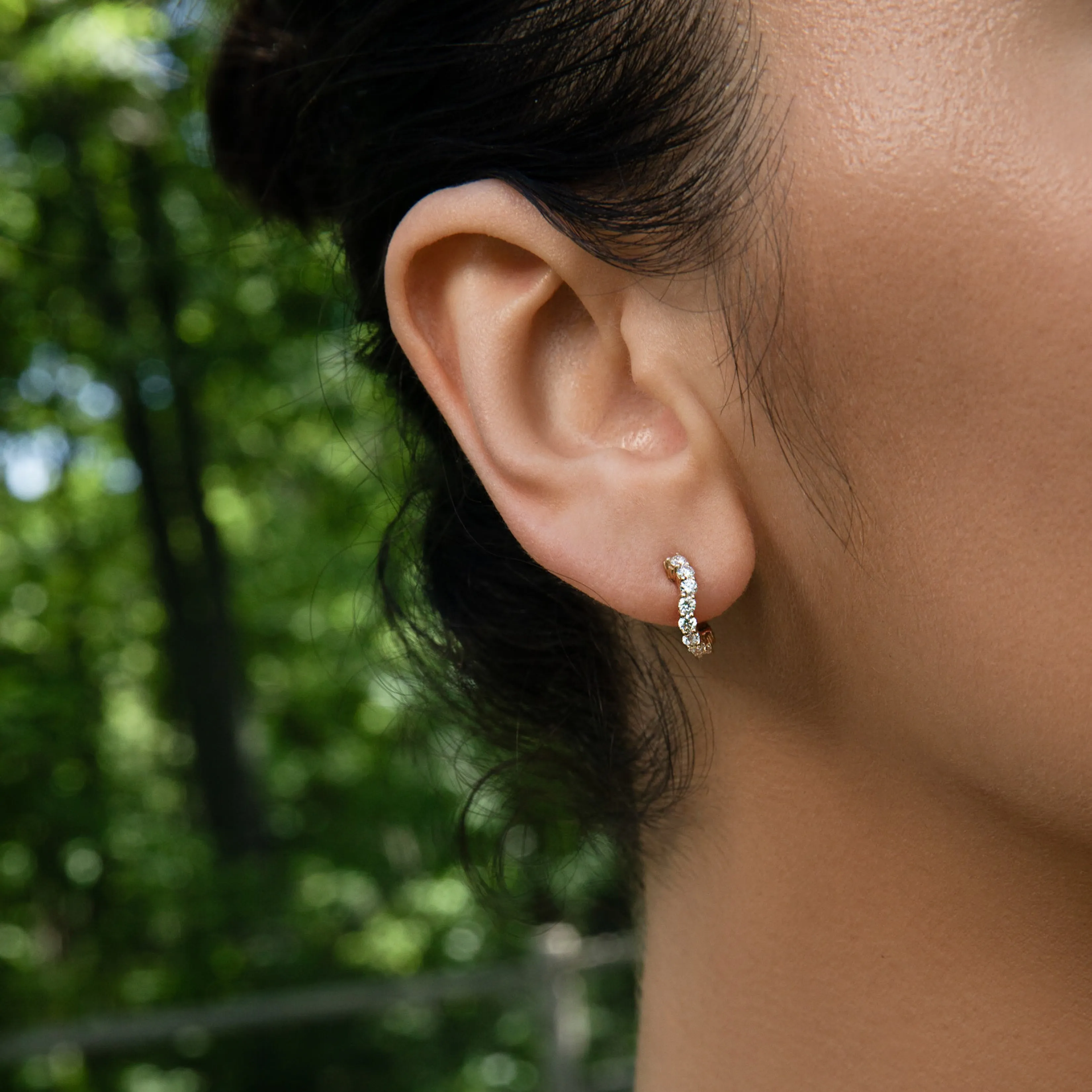 Double Prong Wave Hoop + Free Mini Round Diamond Charms sold by Sophie Ratner product image thumbnail 4