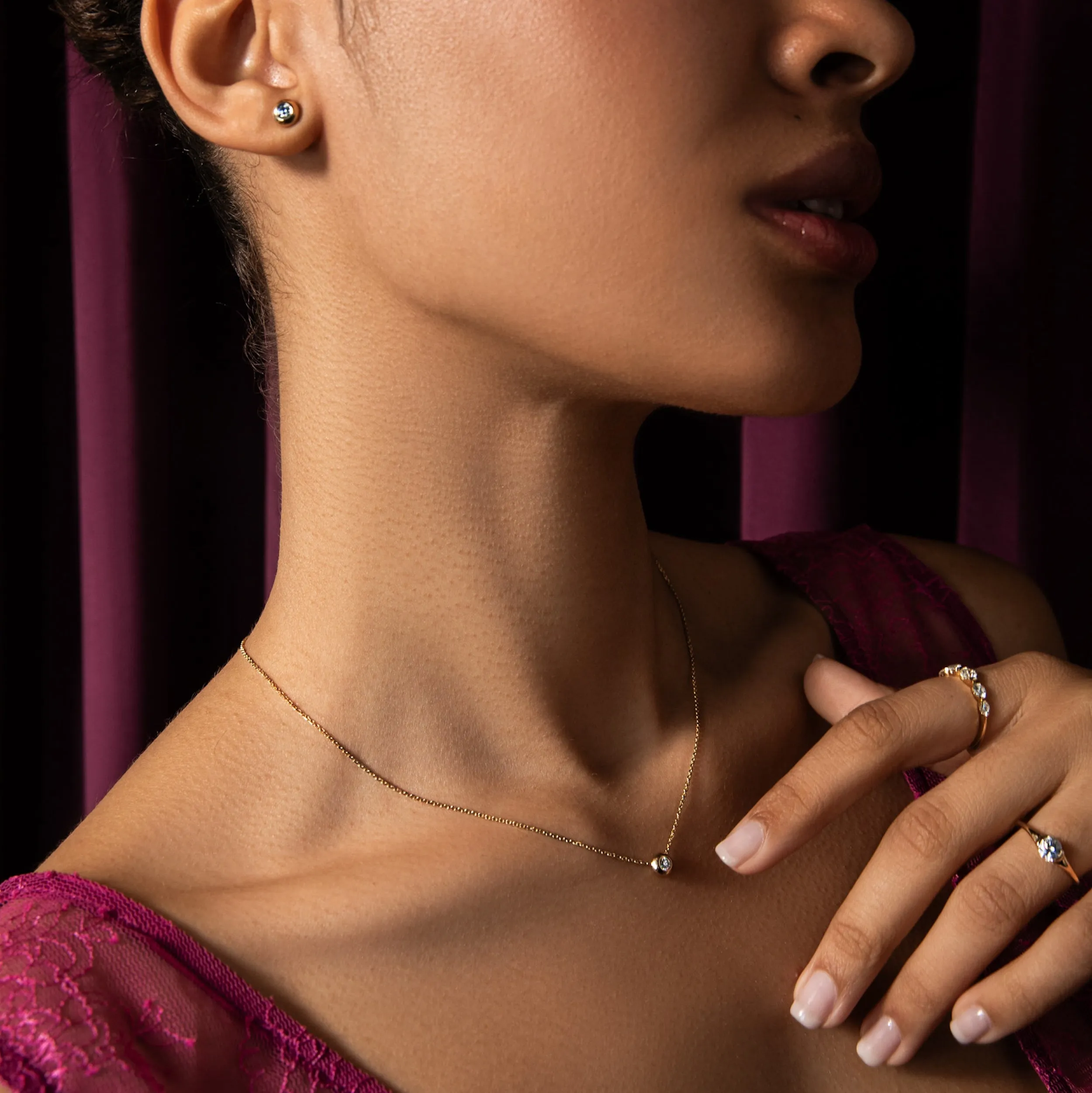 Free Holiday Gift Box: Diamond Studs & Necklace sold by Sophie Ratner product image thumbnail 3