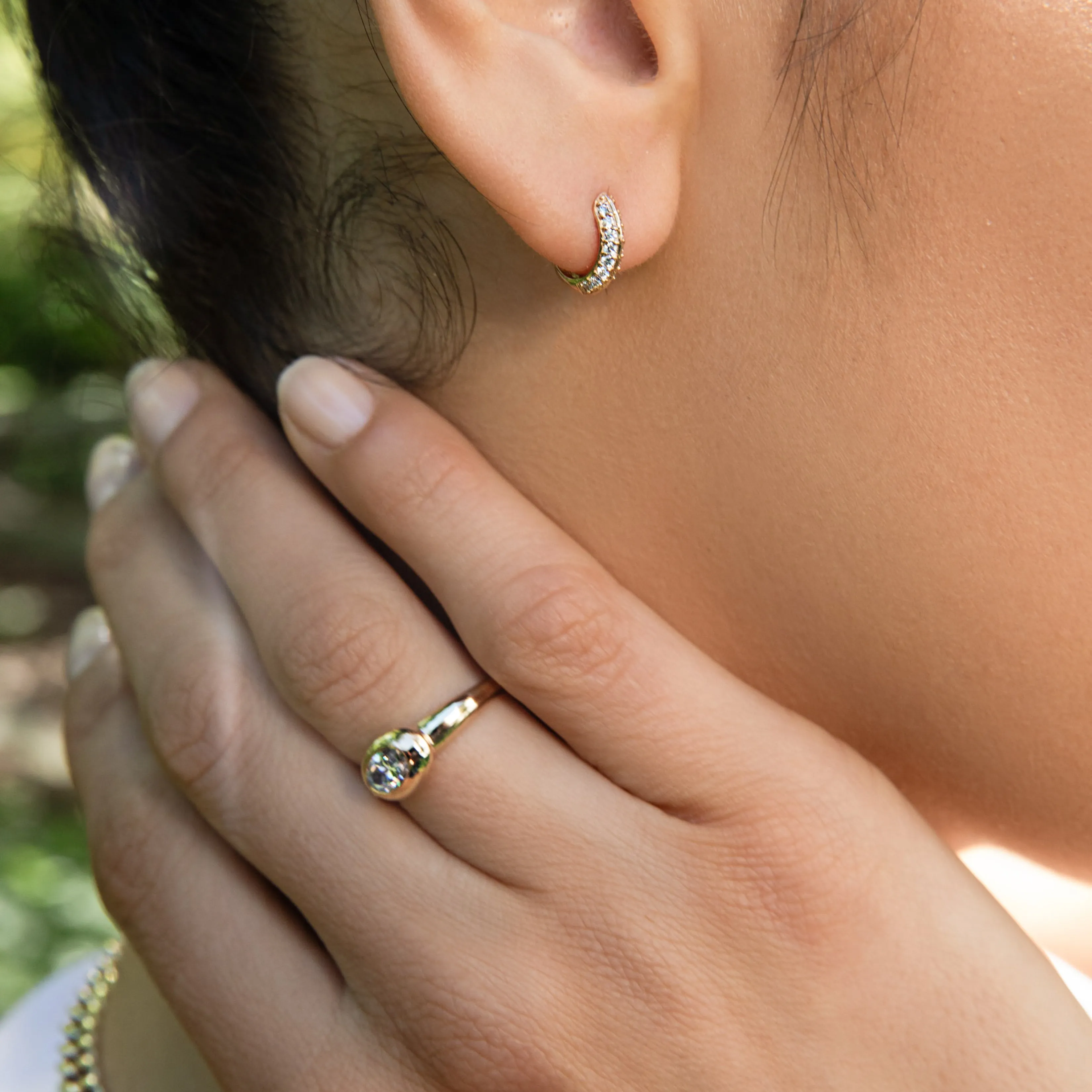 Pave Knife Edge Hoop - In Stock sold by Sophie Ratner product image thumbnail 3