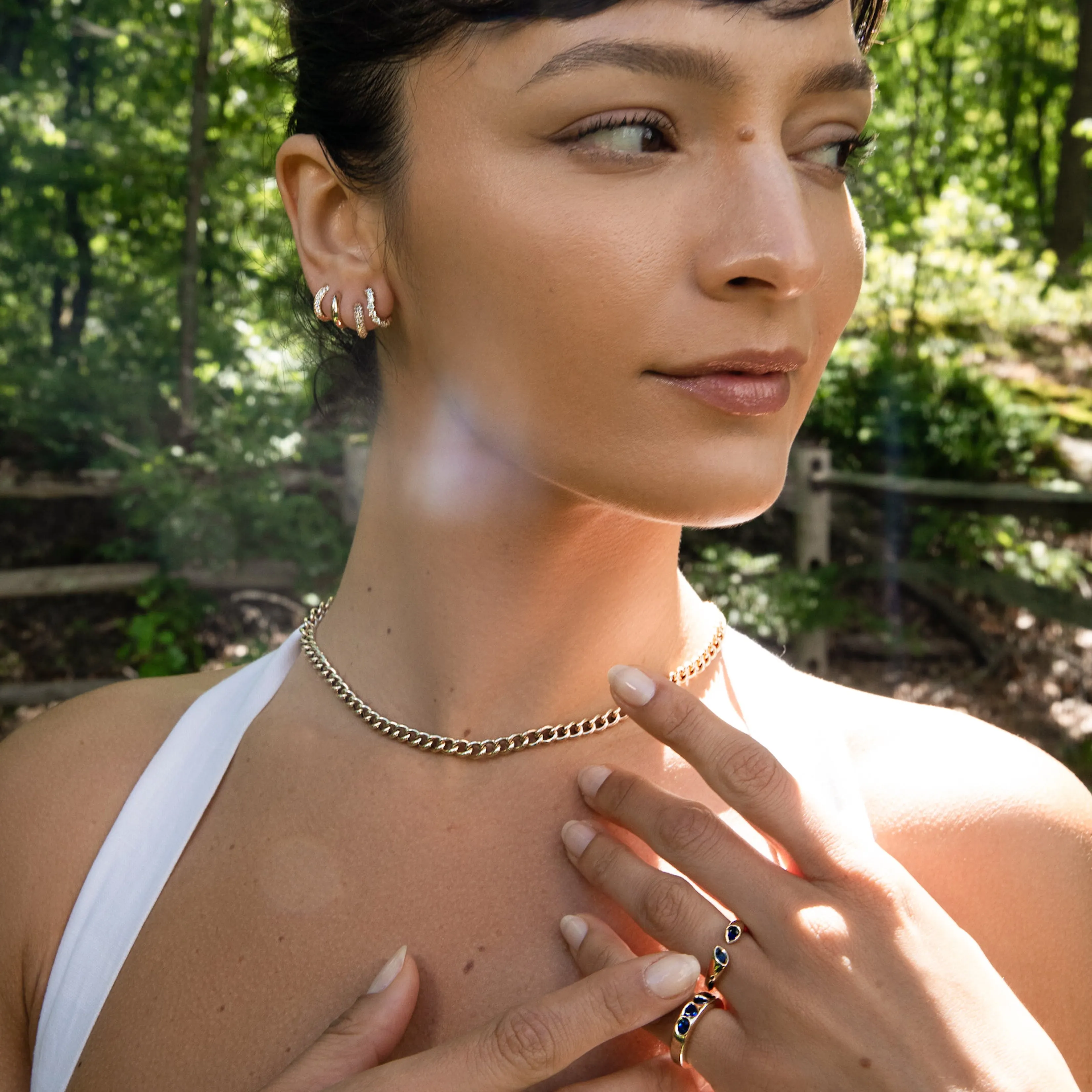 Pave Knife Edge Hoop - In Stock sold by Sophie Ratner product image thumbnail 5