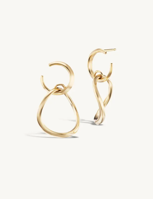 Twisting Drop Hoops - In Stock sold by Sophie Ratner