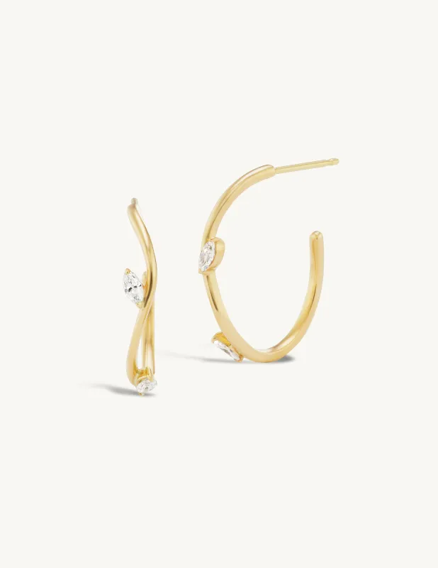 Marquise Sway Hoops - In Stock sold by Sophie Ratner