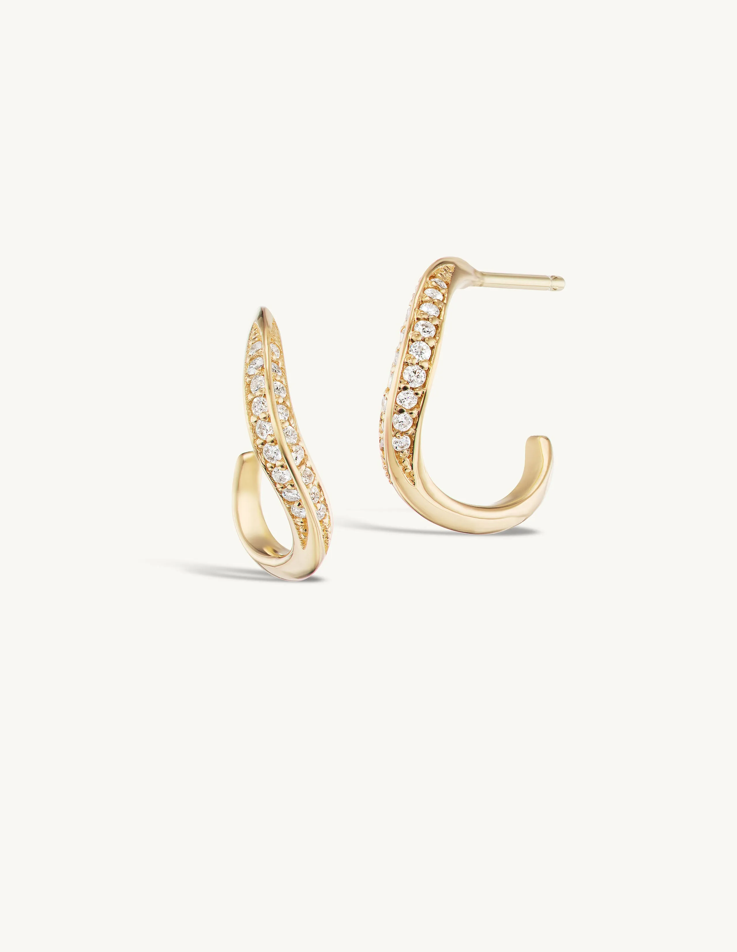 Pave Tidal Hoops - In Stock sold by Sophie Ratner
