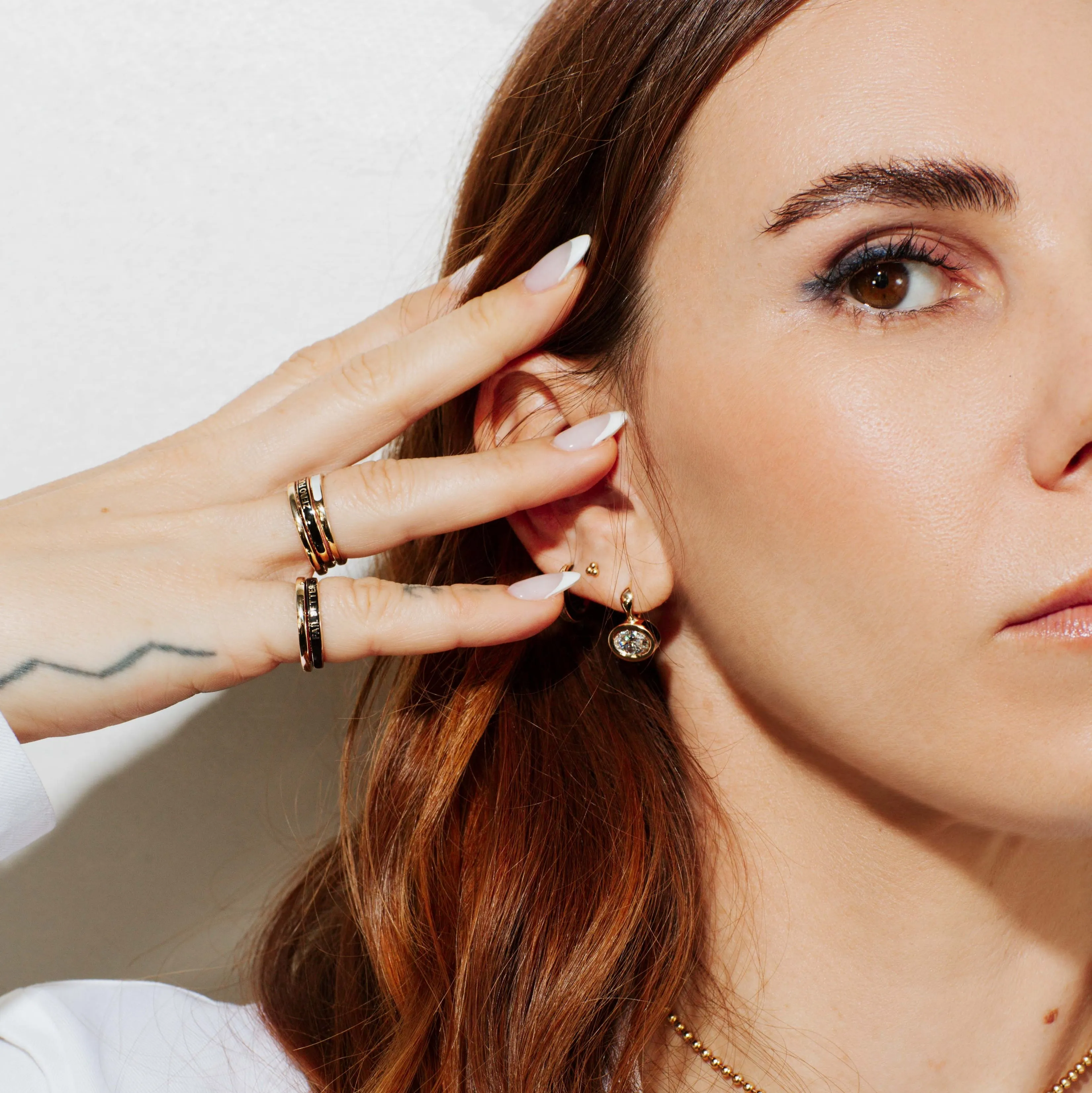 SRJ X ZM Oval Diamond and Enamel Earrings - In Stock sold by Sophie Ratner product image thumbnail 5