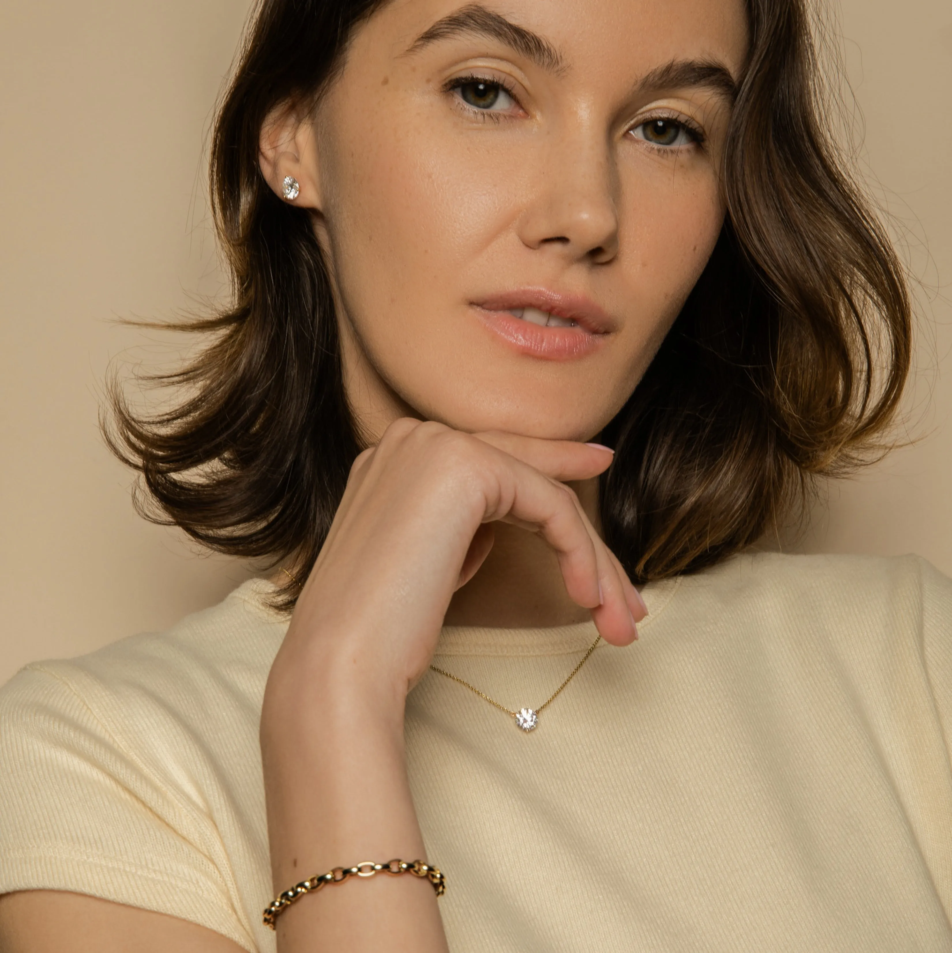 Fluted Diamond Necklace - In Stock sold by Sophie Ratner product image thumbnail 4