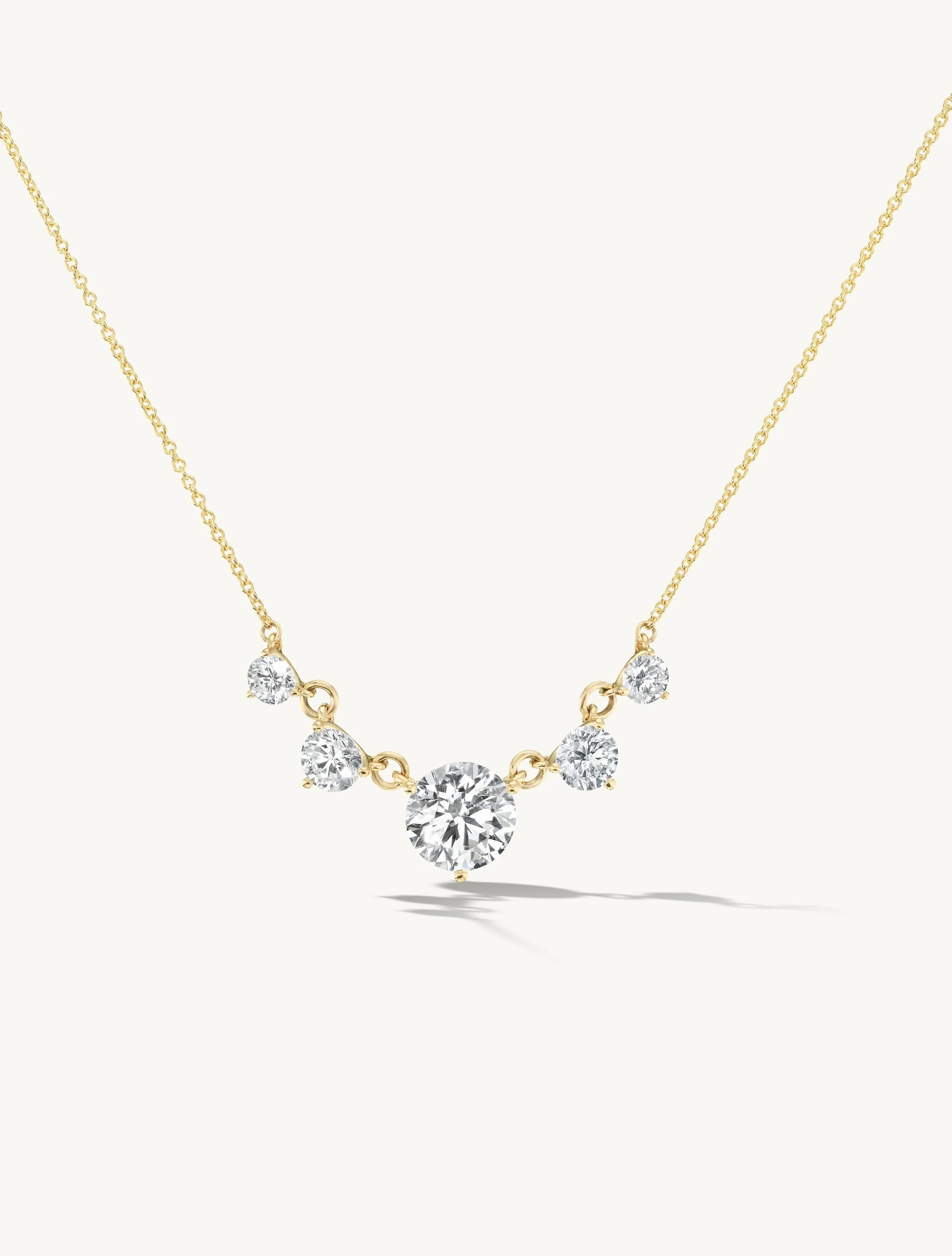 Graduating Diamond Fluted Necklace - In Stock sold by Sophie Ratner