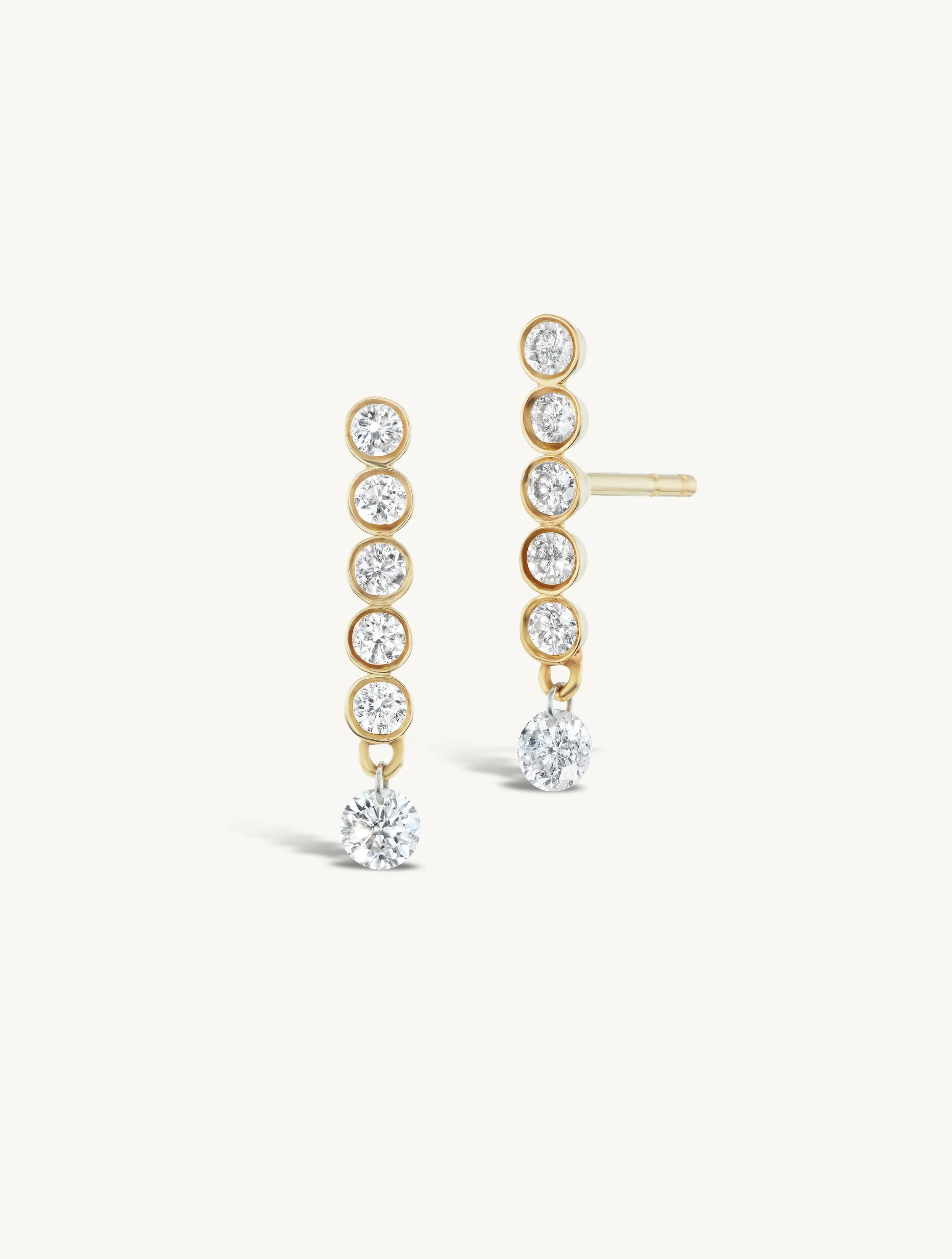 Five Diamond Line with Hanging Pierced Diamond Earring - In Stock sold by Sophie Ratner