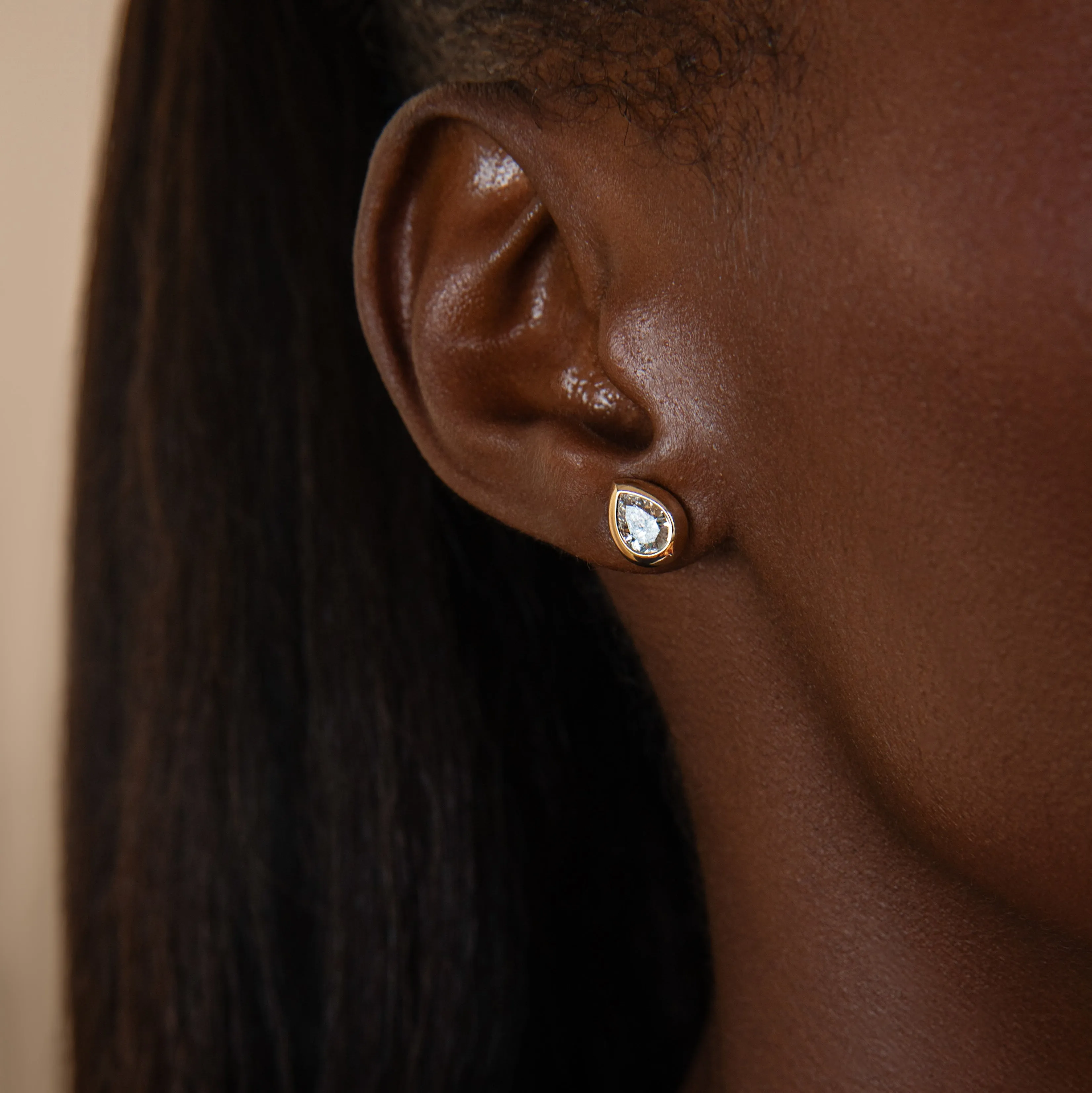 Large Pear Venus Stud - In Stock sold by Sophie Ratner product image thumbnail 2