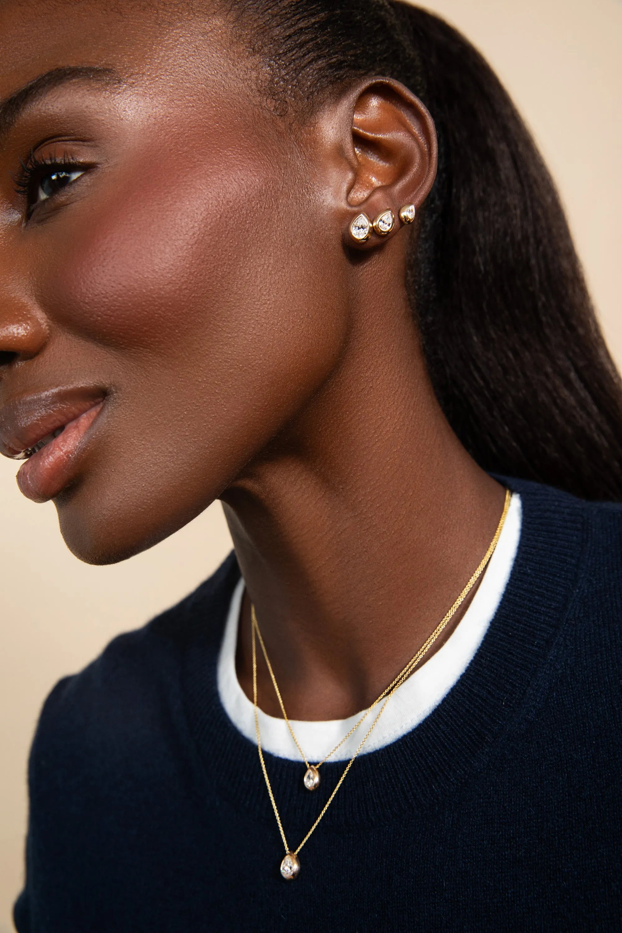 Small Pear Venus Stud - In Stock sold by Sophie Ratner product image thumbnail 5