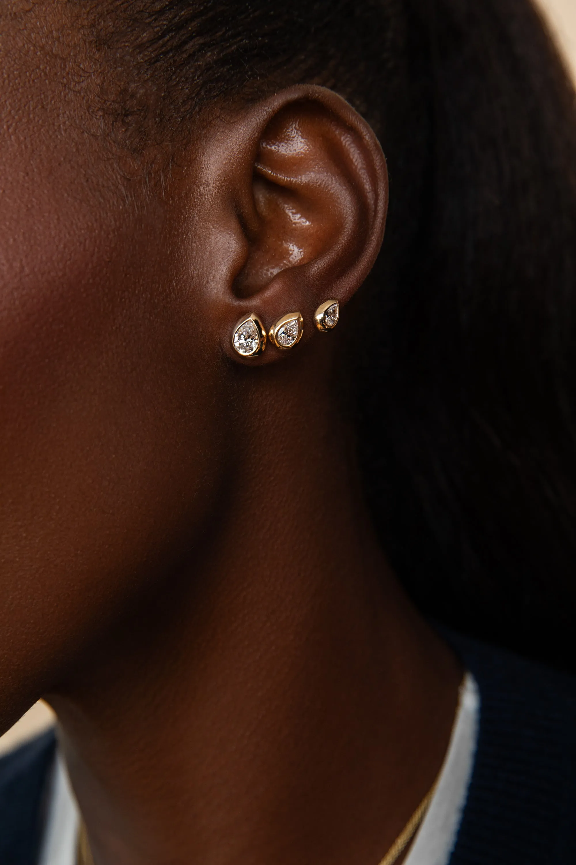 Small Pear Venus Stud - In Stock sold by Sophie Ratner product image thumbnail 3