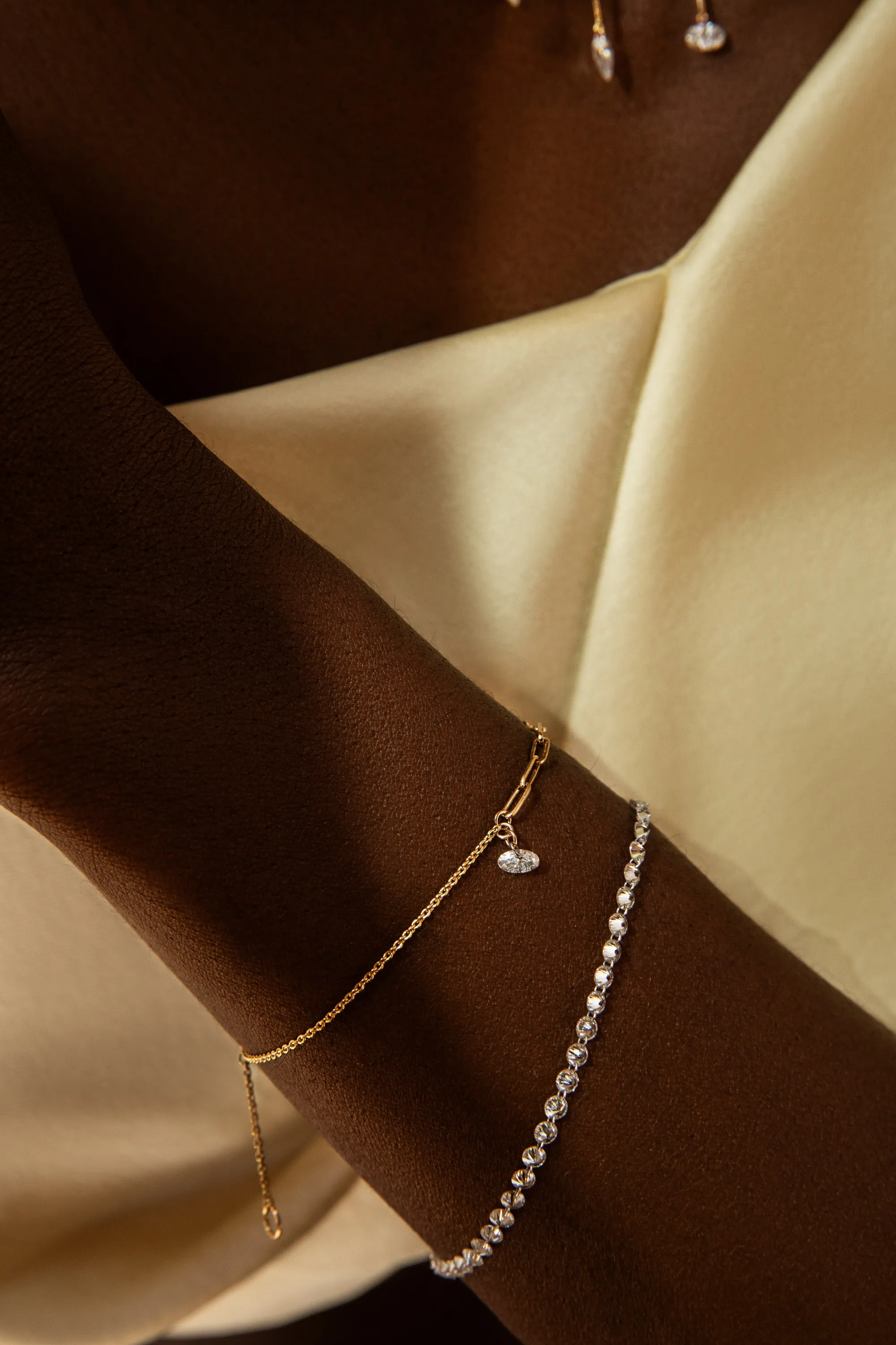 Pierced Oval Diamond Duo Chain Bracelet sold by Sophie Ratner product image thumbnail 2