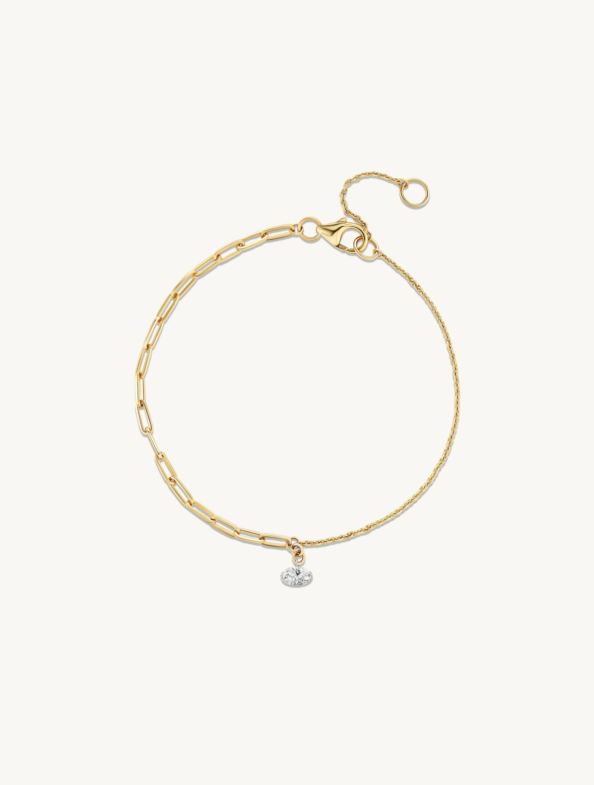 Pierced Oval Diamond Duo Chain Bracelet sold by Sophie Ratner