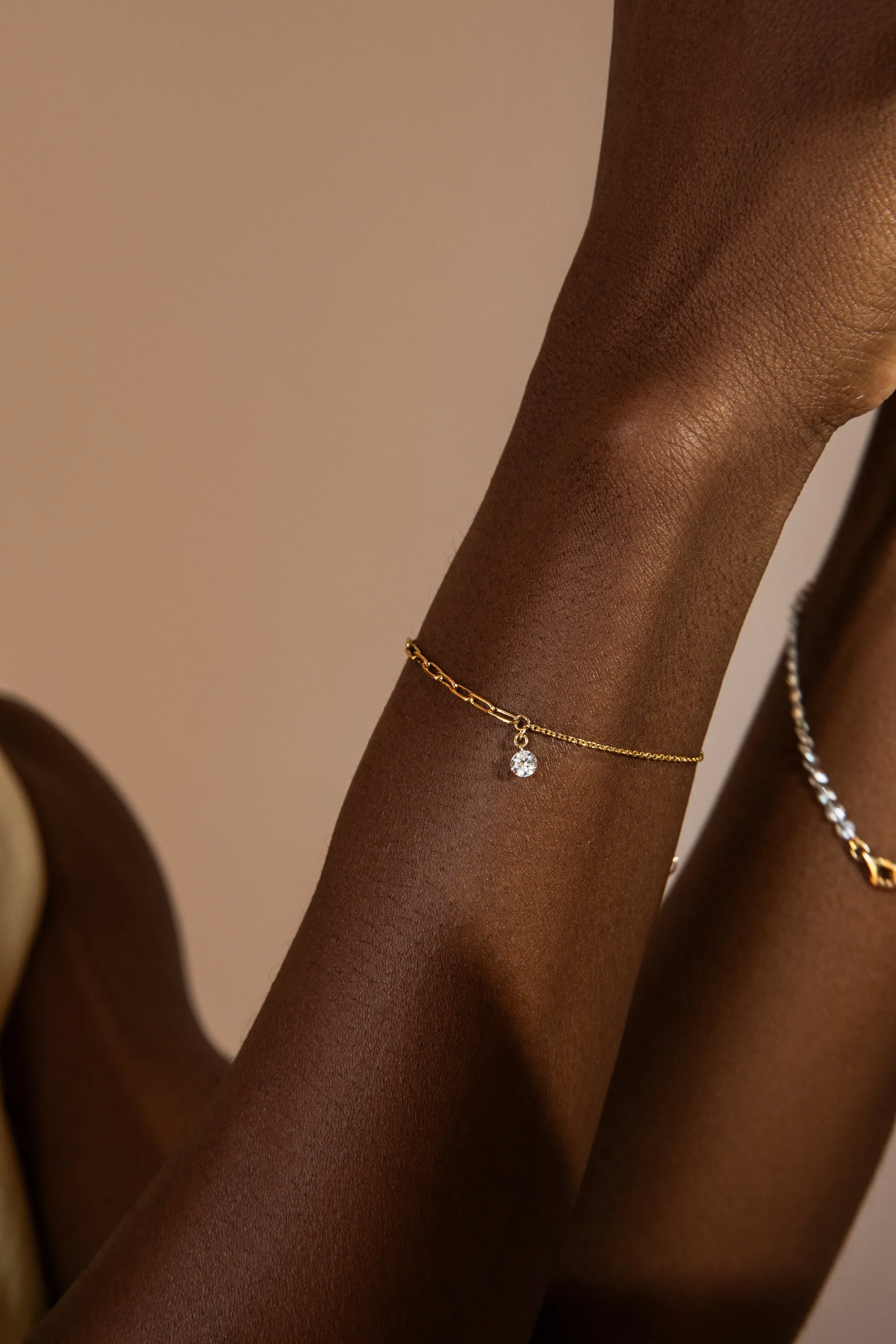 Pierced Round Diamond Duo Chain Bracelet sold by Sophie Ratner product image thumbnail 4