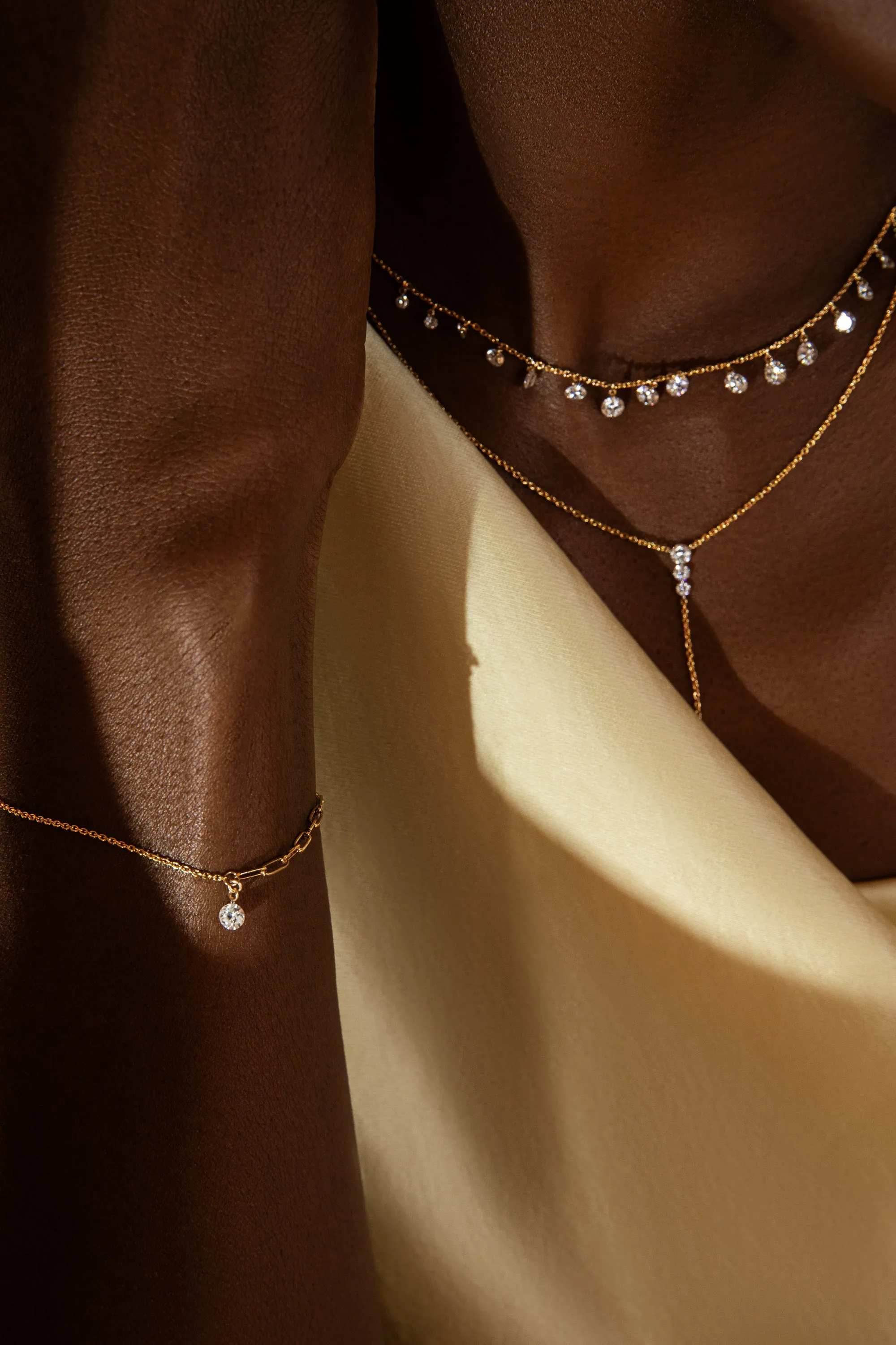 Pierced Round Diamond Duo Chain Bracelet sold by Sophie Ratner product image thumbnail 5