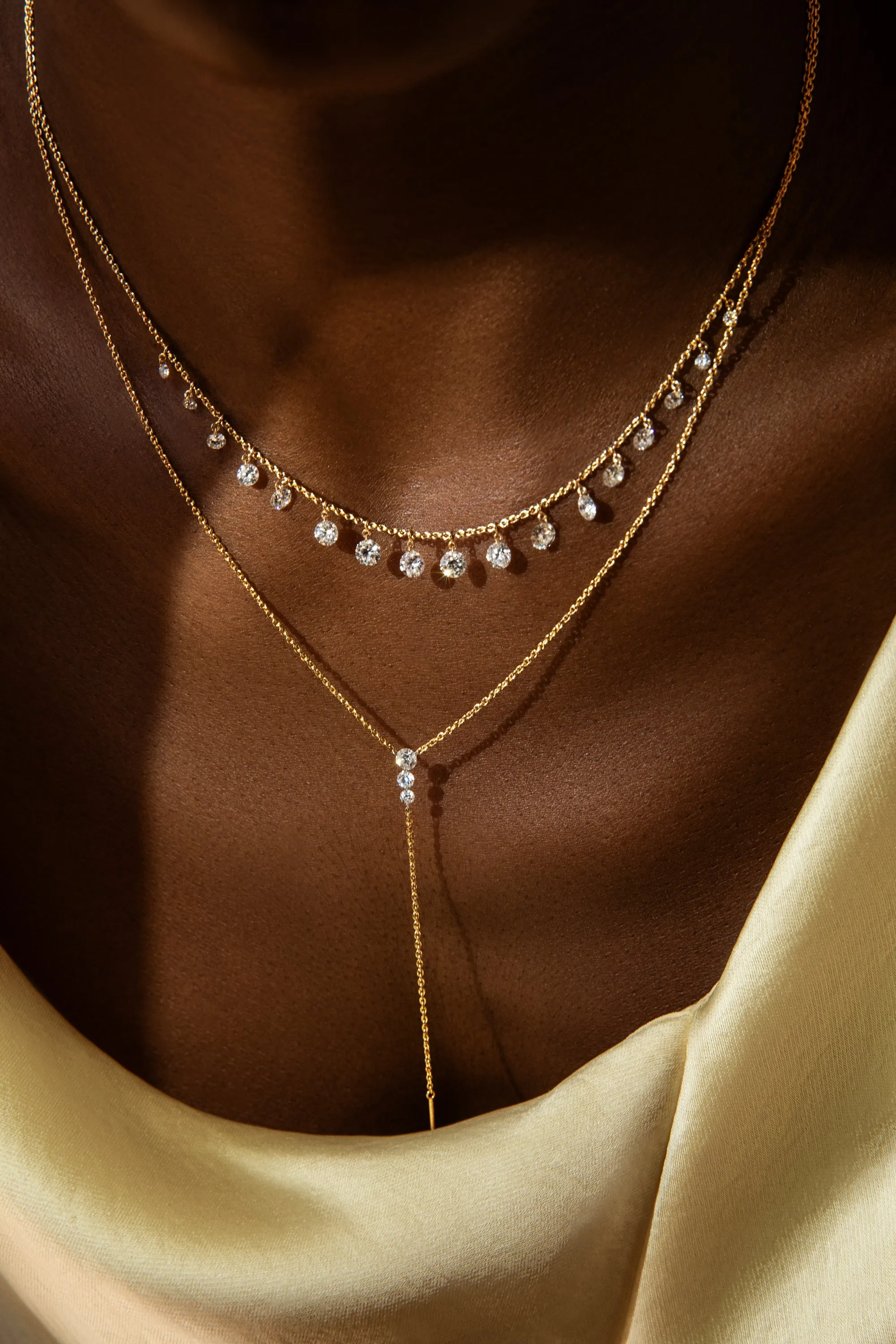 Graduating Pierced Diamond Necklace sold by Sophie Ratner product image thumbnail 4