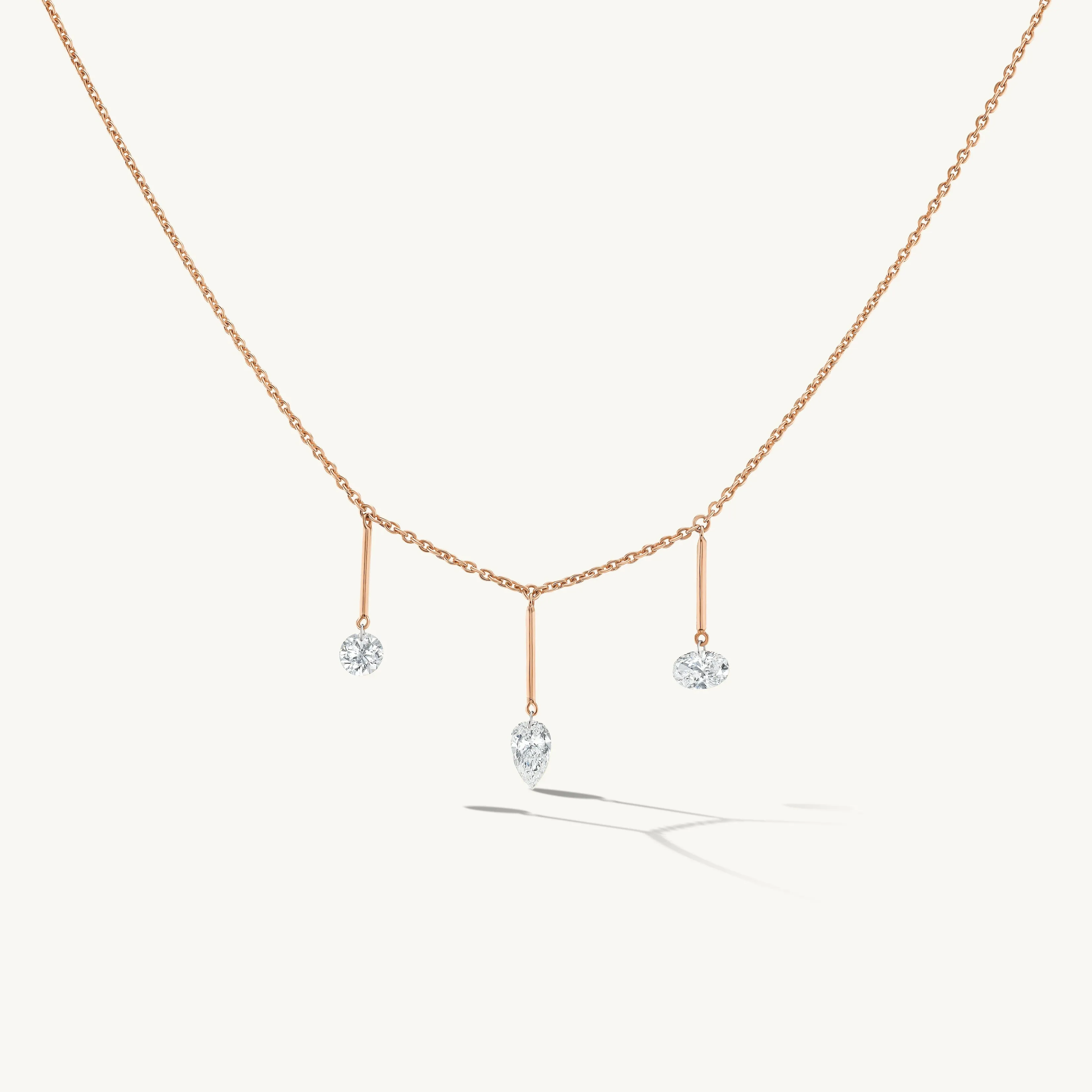 Pierced Trio Diamond & Gold Bar Necklace sold by Sophie Ratner product image thumbnail 5