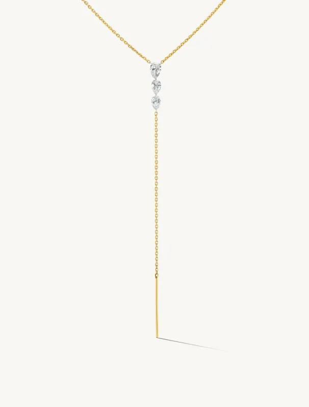Triplet Pear Pierced Diamond Lariat sold by Sophie Ratner