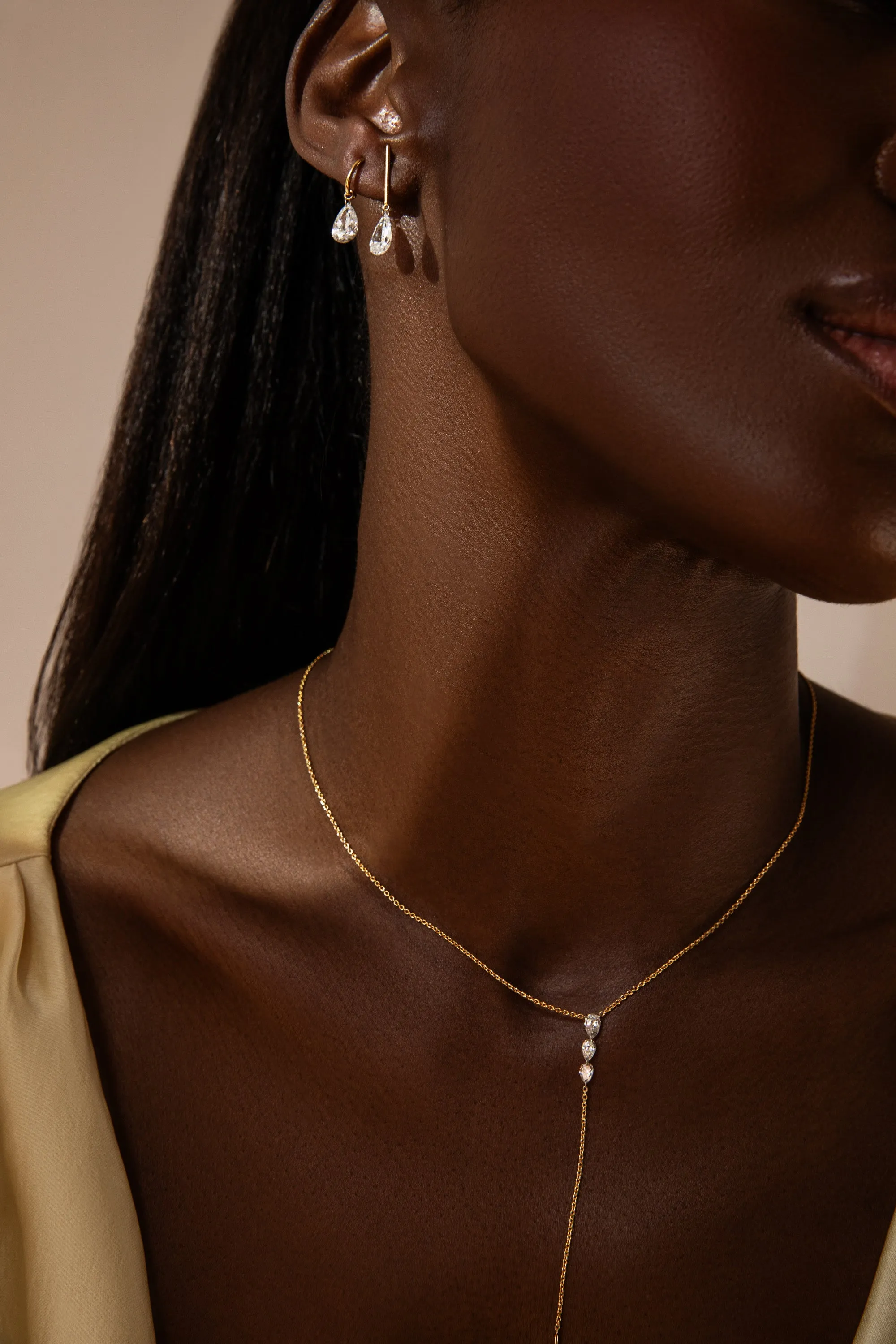 Triplet Pear Pierced Diamond Lariat sold by Sophie Ratner product image thumbnail 4