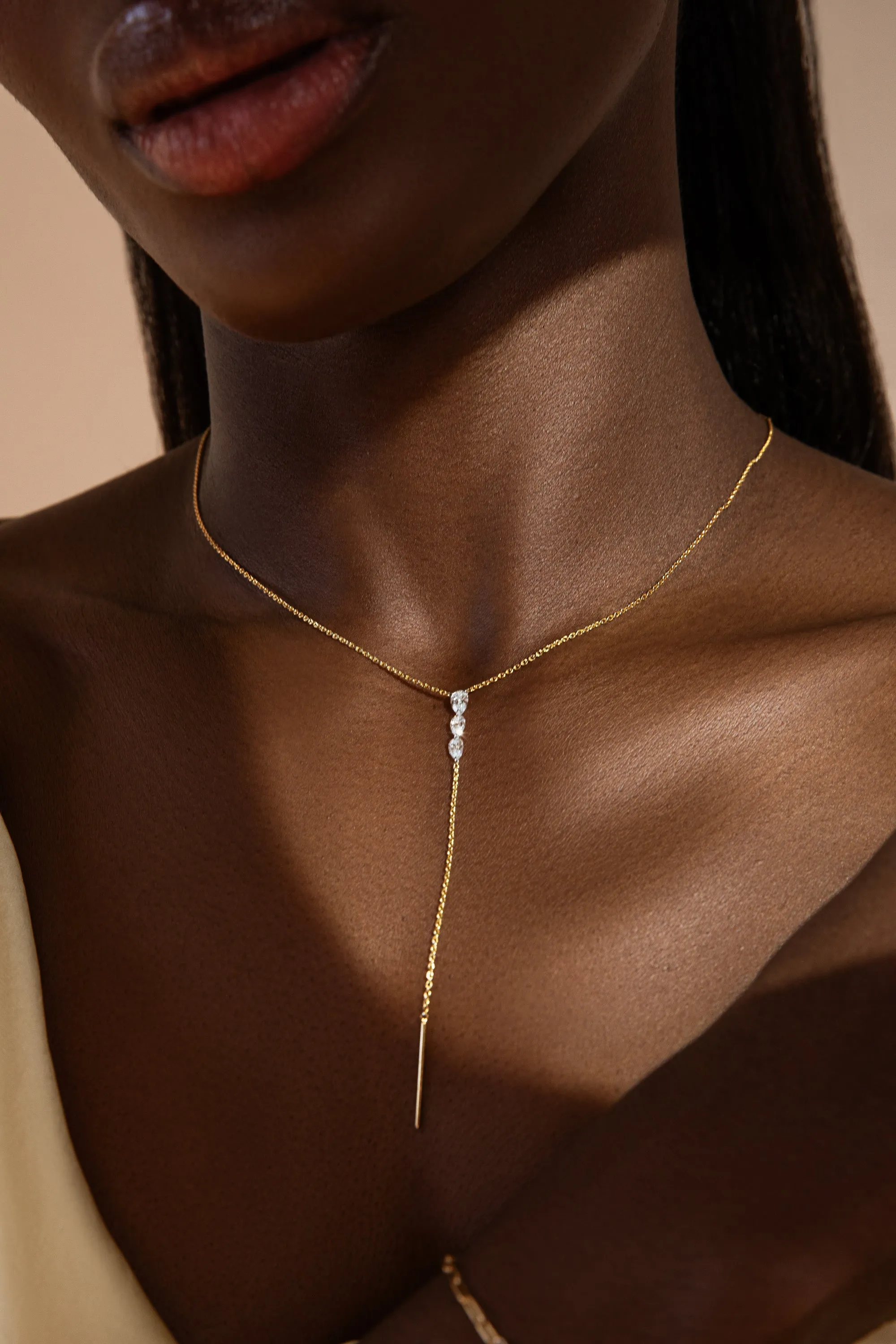 Triplet Pear Pierced Diamond Lariat sold by Sophie Ratner product image thumbnail 3