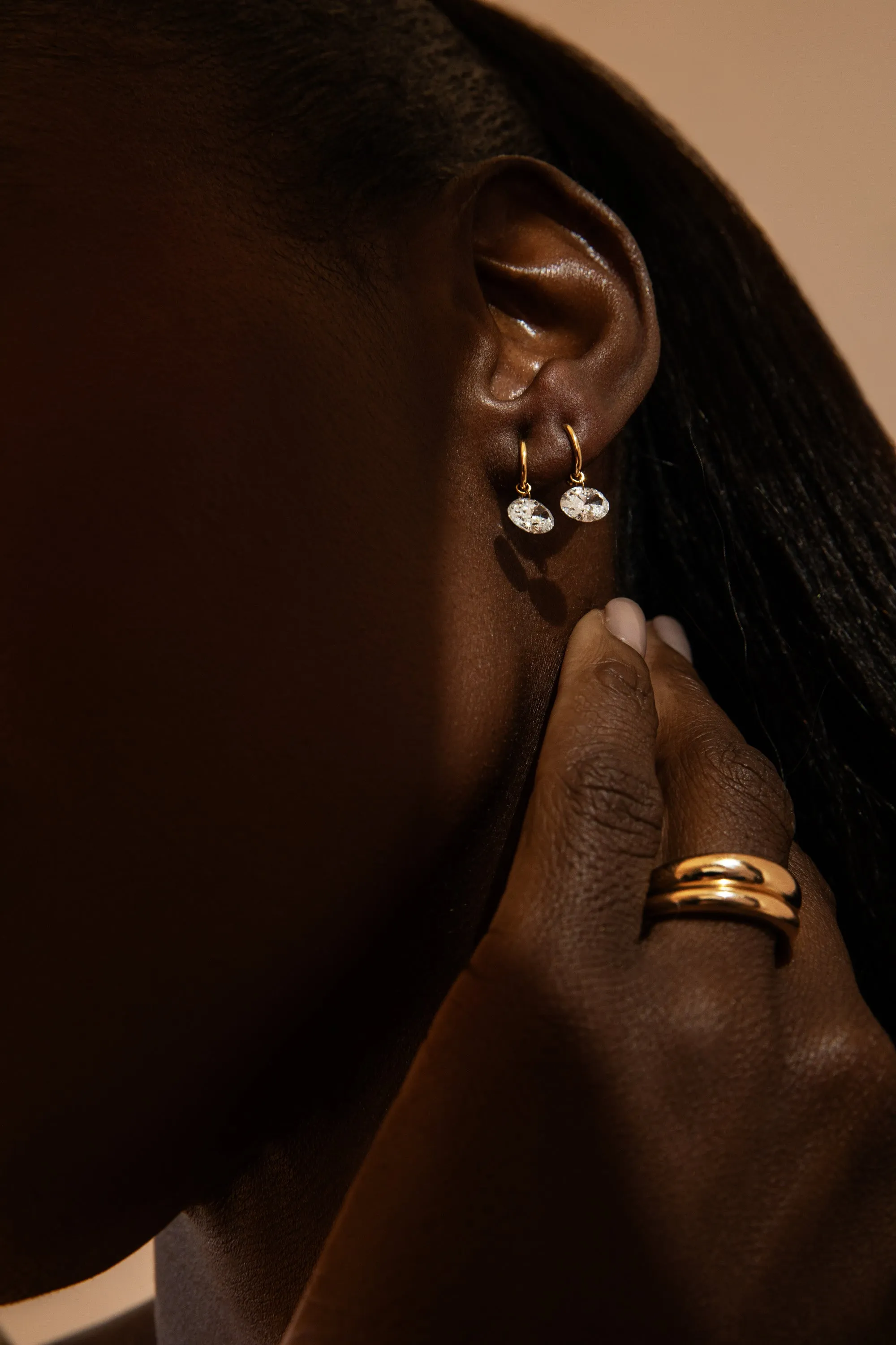 1 Carat Oval Pierced Diamond Earring sold by Sophie Ratner product image thumbnail 2