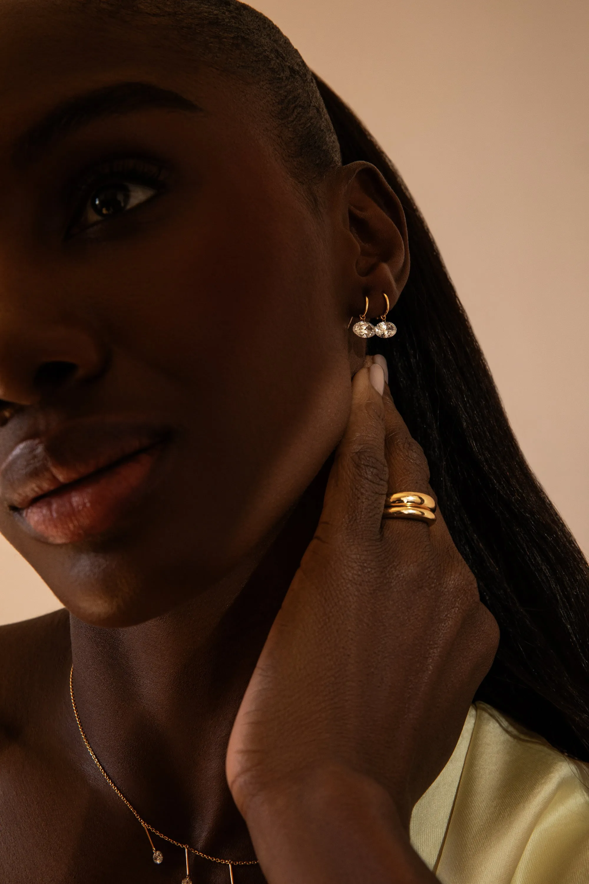 1 Carat Oval Pierced Diamond Earring sold by Sophie Ratner product image thumbnail 4