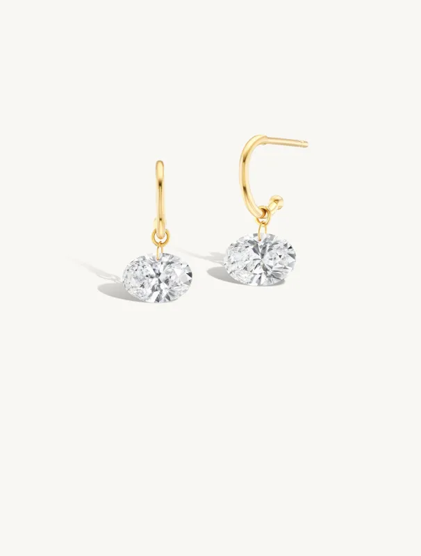 1 Carat Oval Pierced Diamond Earring sold by Sophie Ratner