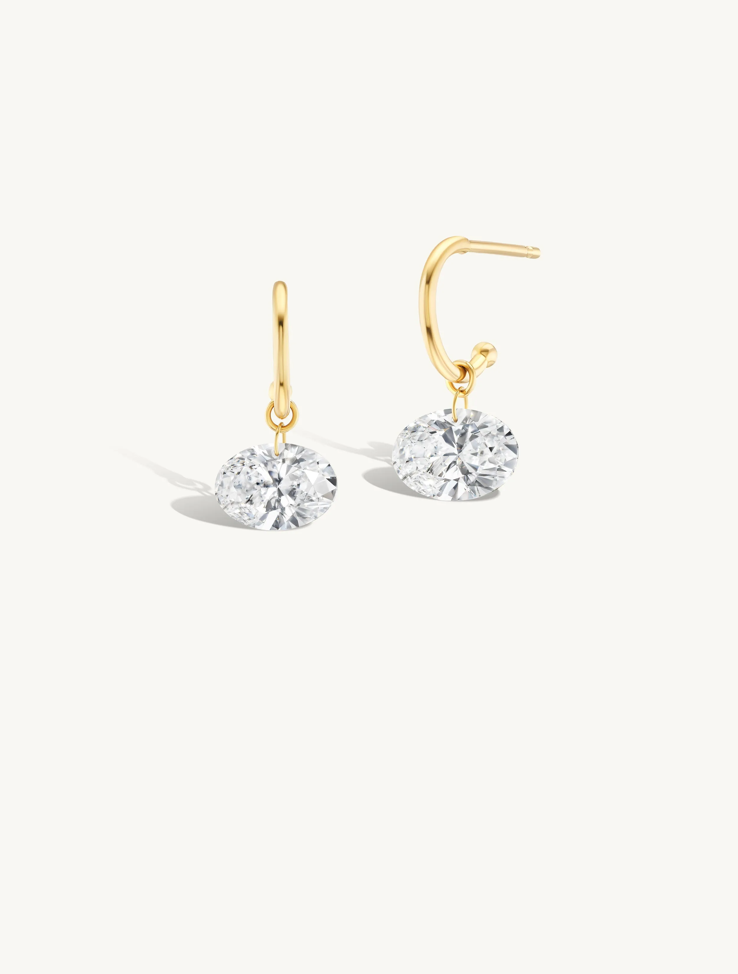 1 Carat Oval Pierced Diamond Earring sold by Sophie Ratner
