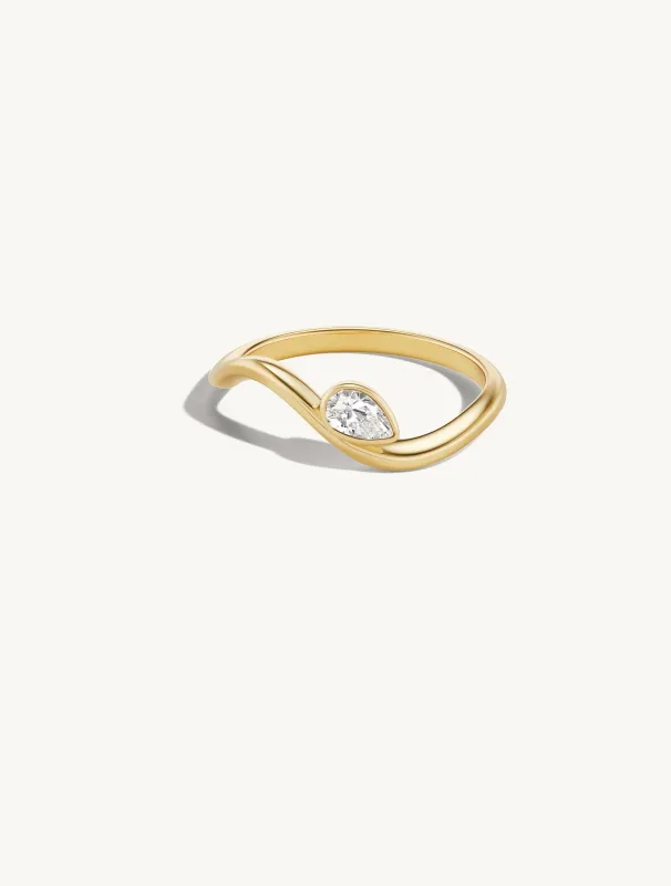 Small Pear Trace Ring made by Sophie Ratner