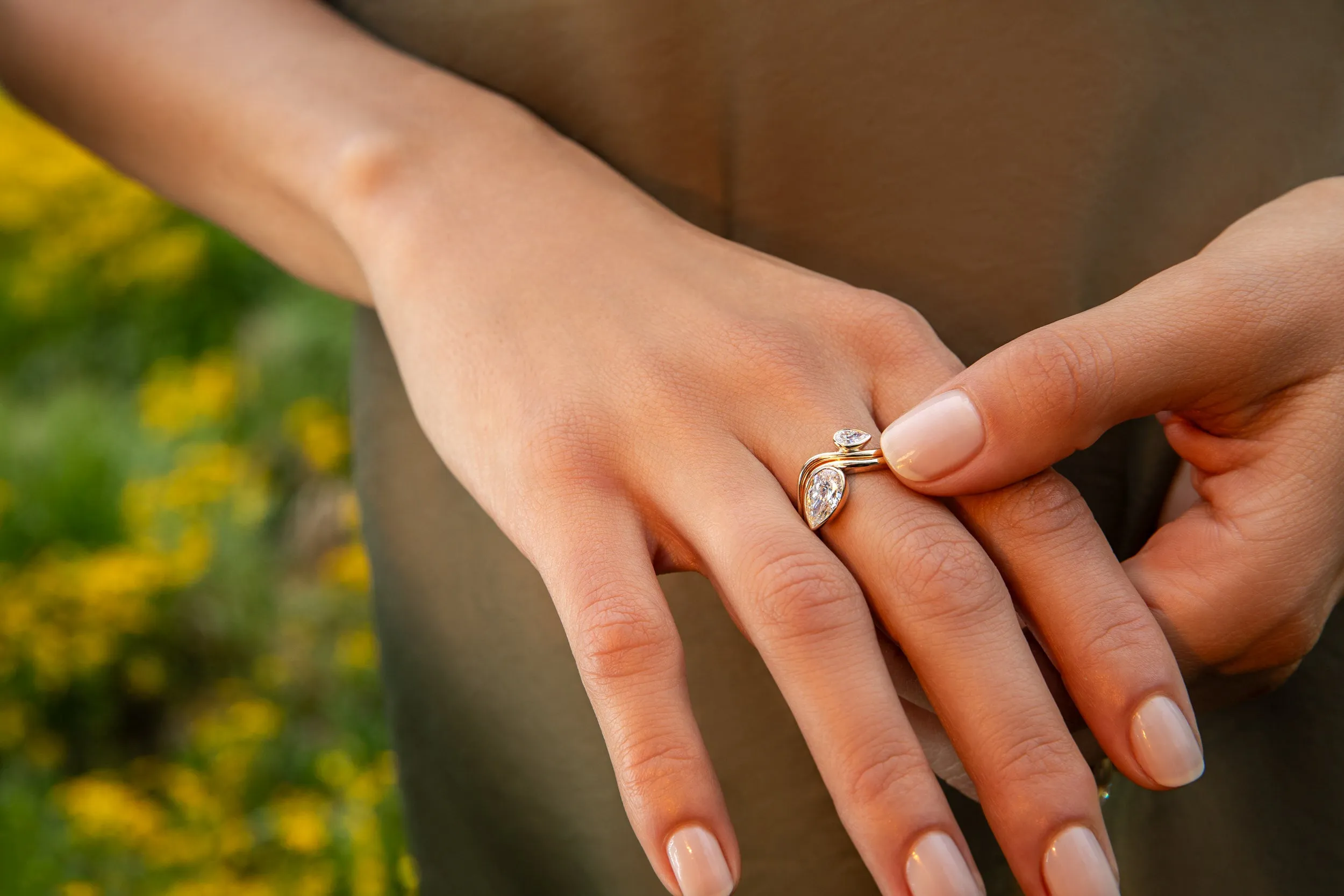 Small Pear Trace Ring sold by Sophie Ratner product image thumbnail 4